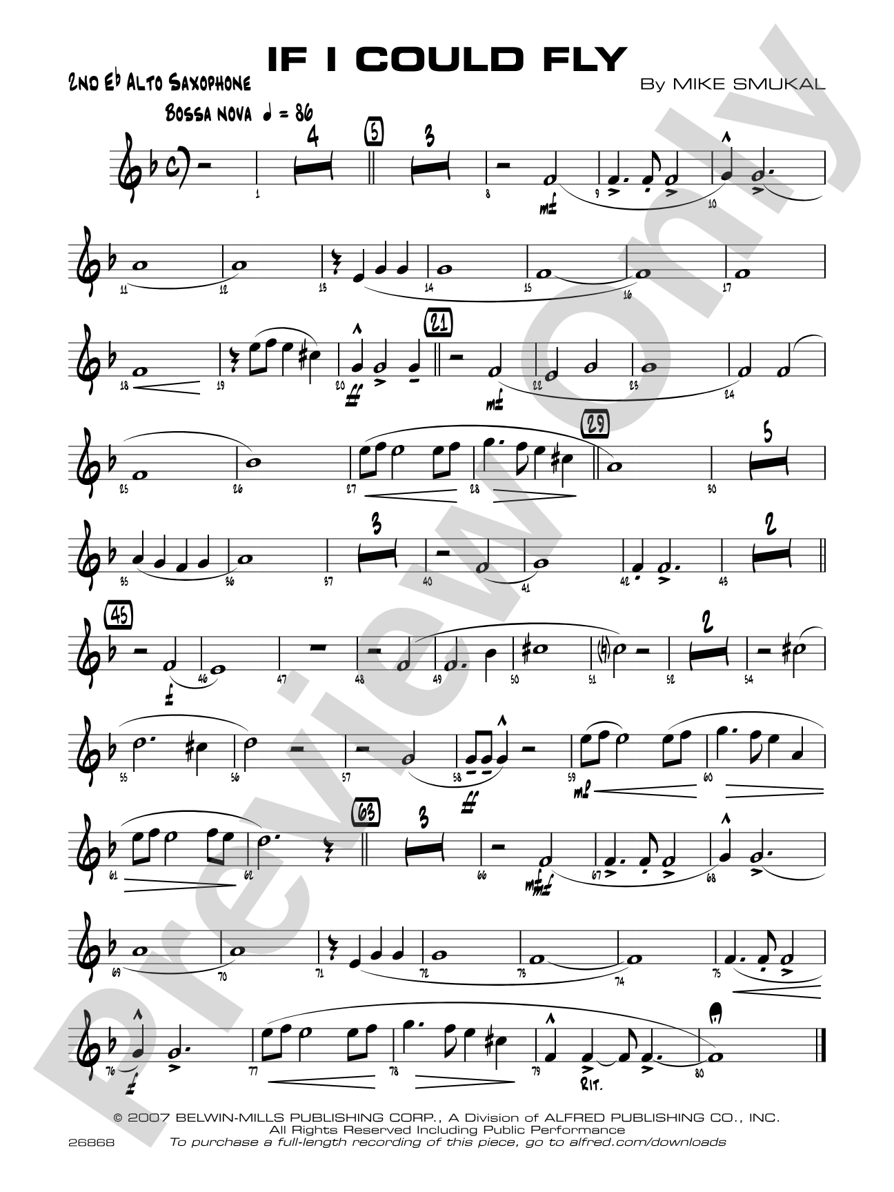 If I Could Fly: 2nd E-flat Alto Saxophone