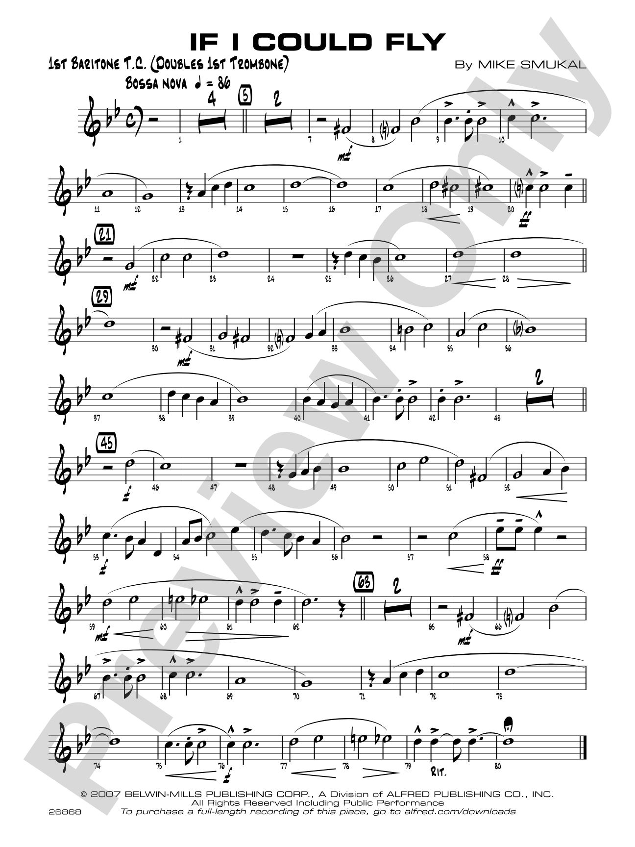 If I Could Fly: Baritone T.C.
