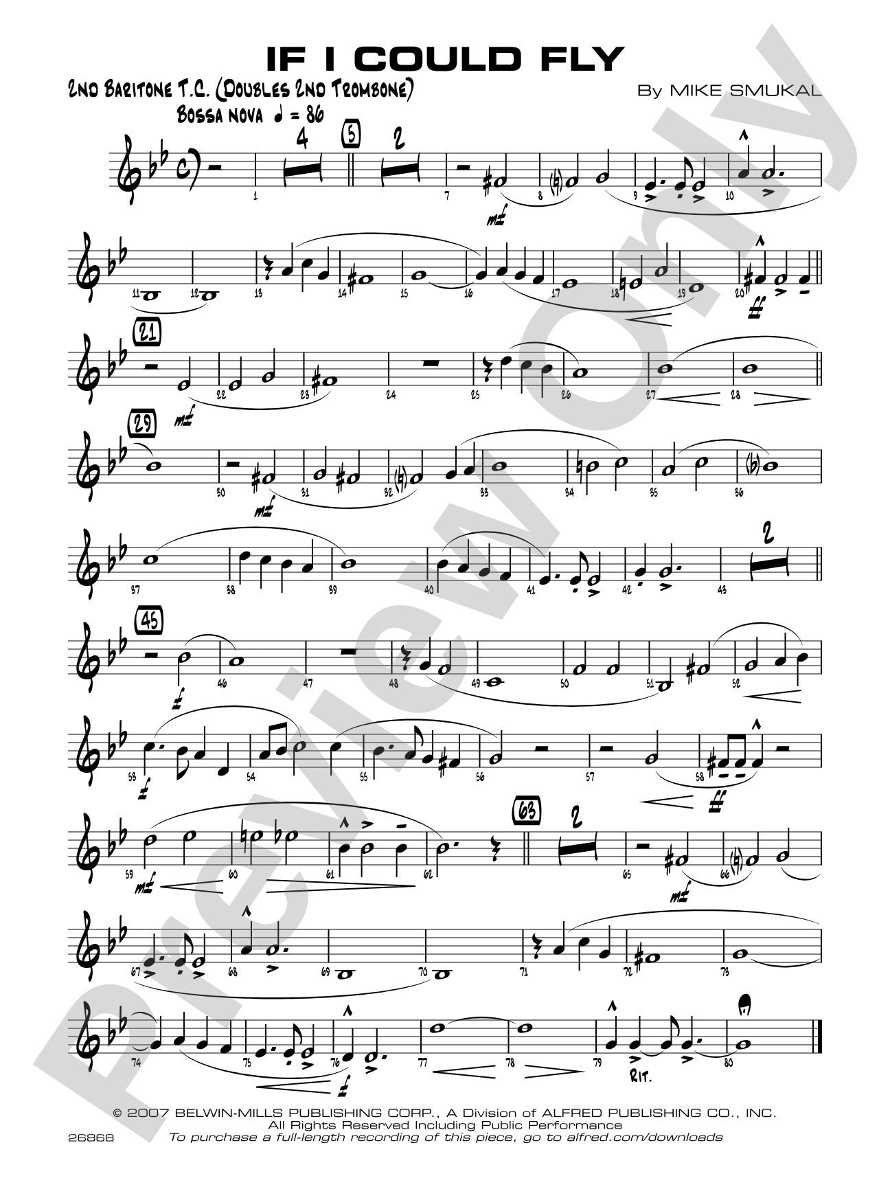If I Could Fly: 2nd Baritone T.C.