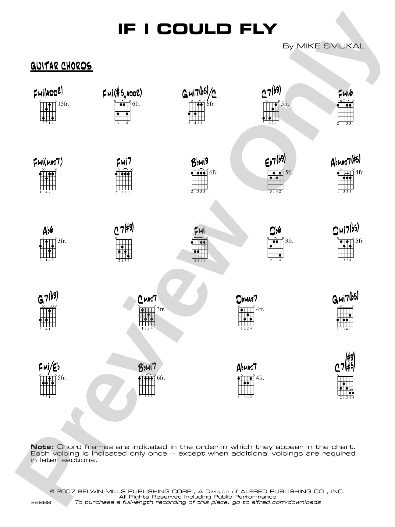 If I Could Fly: Guitar Chords