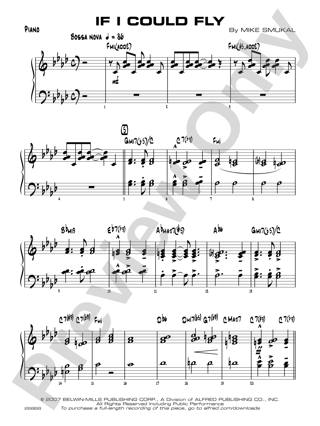 If I Could Fly: Piano Accompaniment