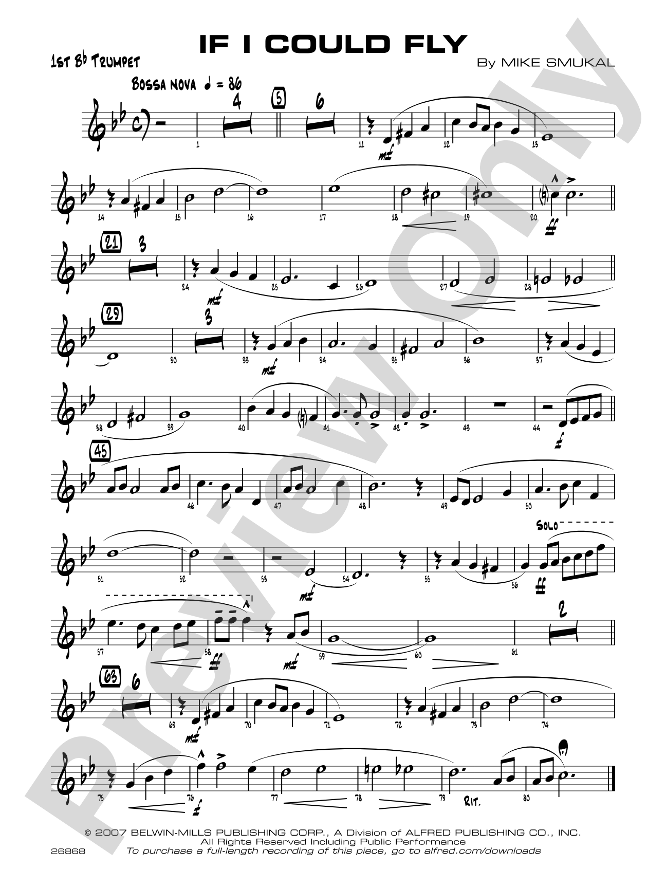 If I Could Fly: 1st B-flat Trumpet