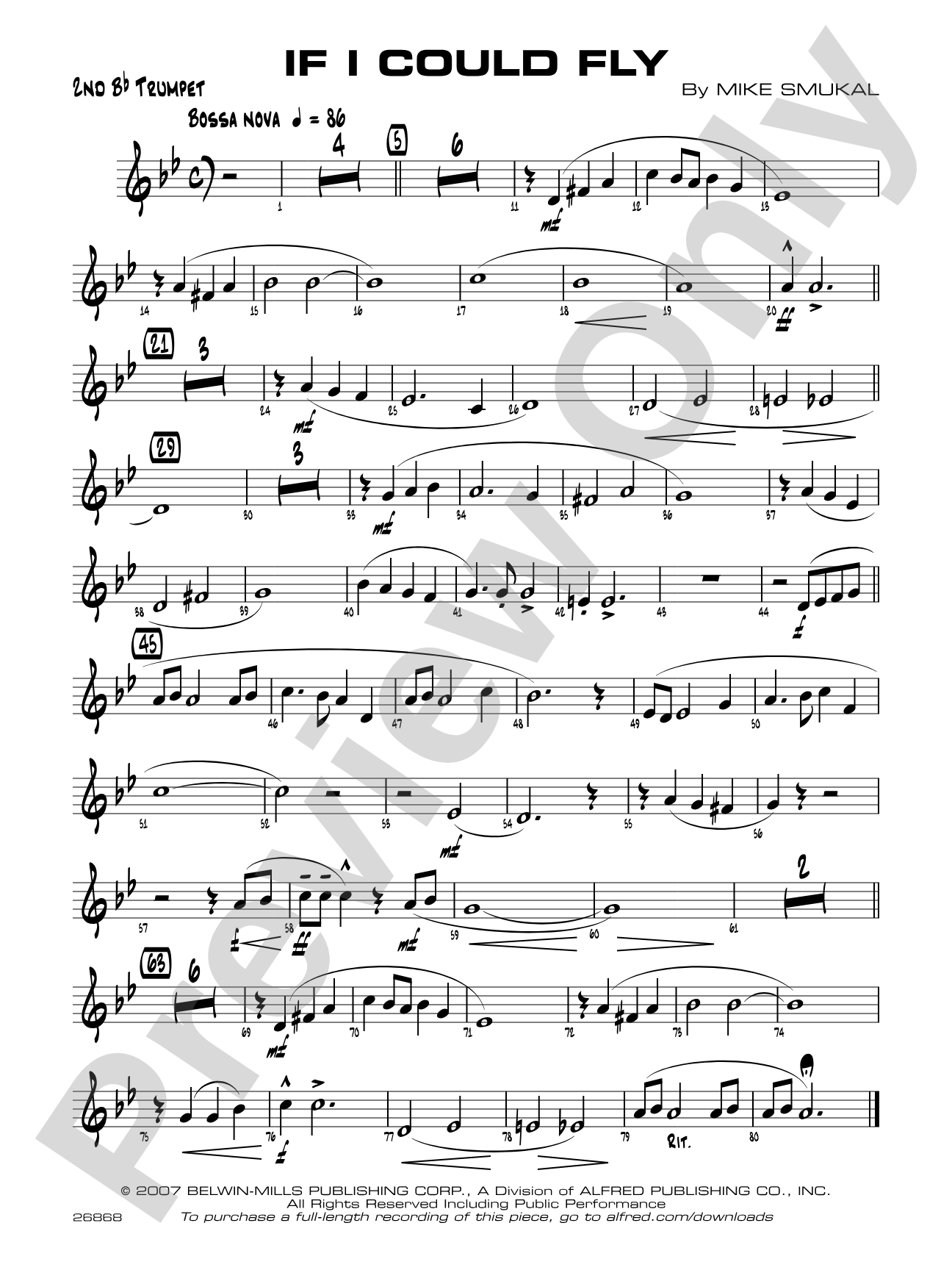 If I Could Fly: 2nd B-flat Trumpet