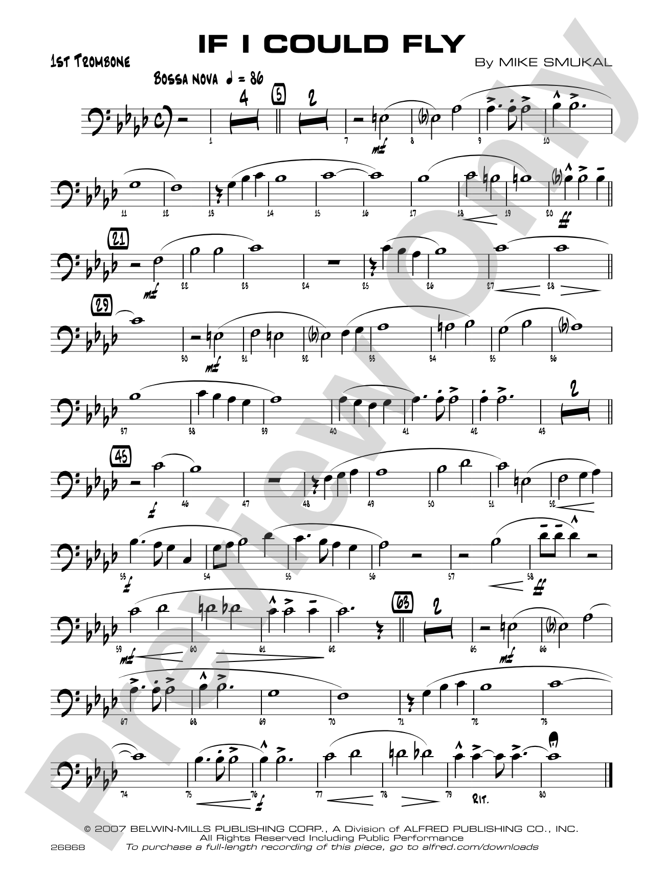 If I Could Fly: 1st Trombone