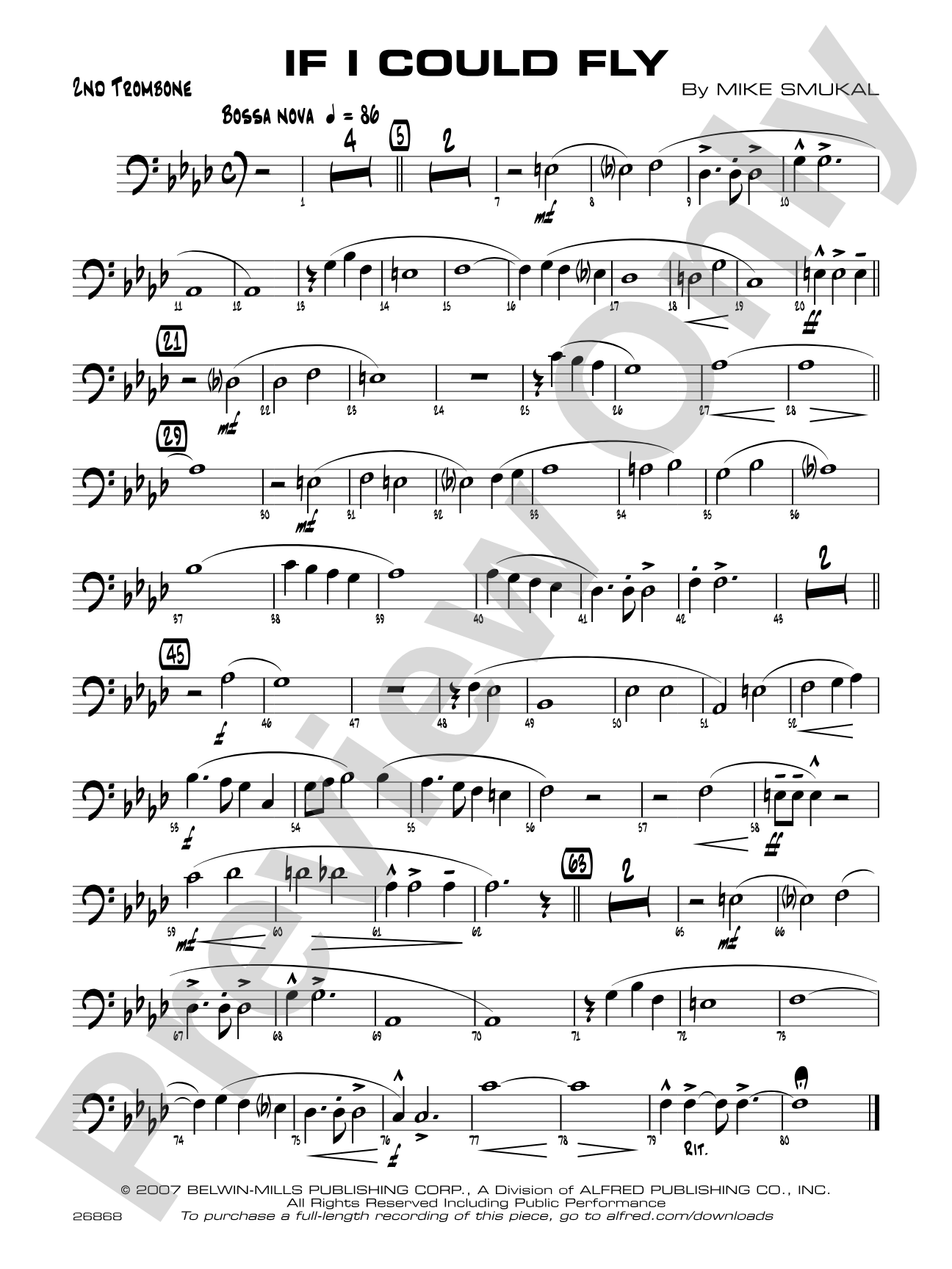 If I Could Fly: 2nd Trombone
