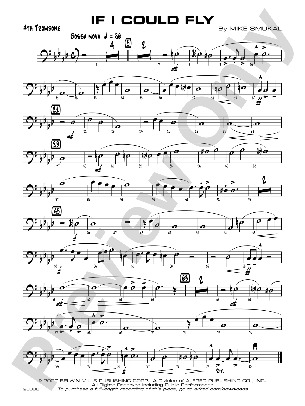 If I Could Fly: 4th Trombone
