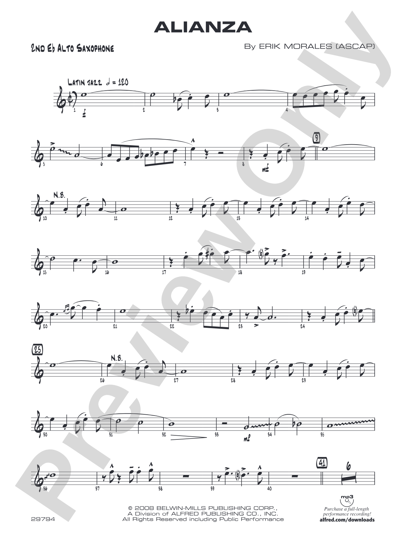 Alianza: 2nd E-flat Alto Saxophone