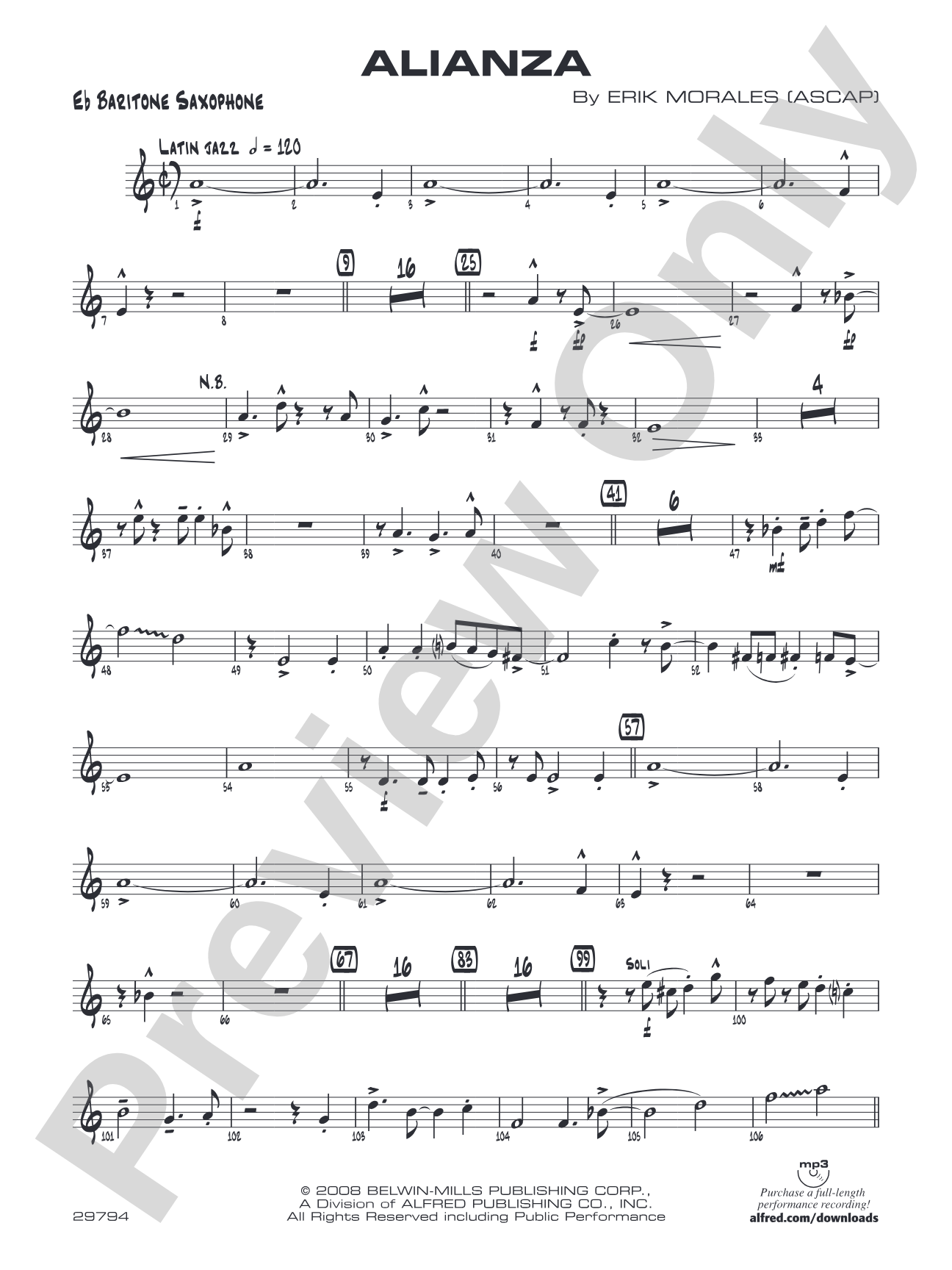 Alianza: E-flat Baritone Saxophone