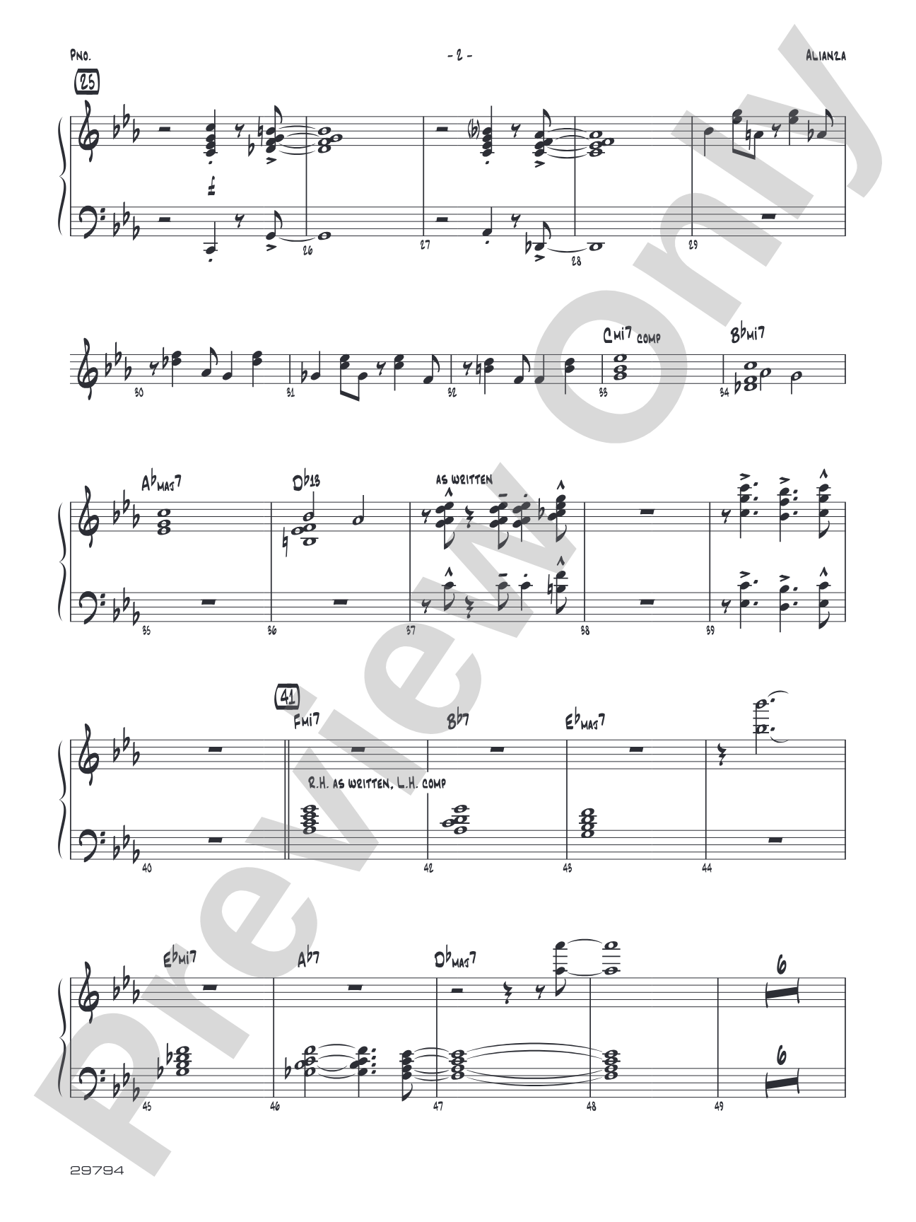 Alianza: Piano Accompaniment