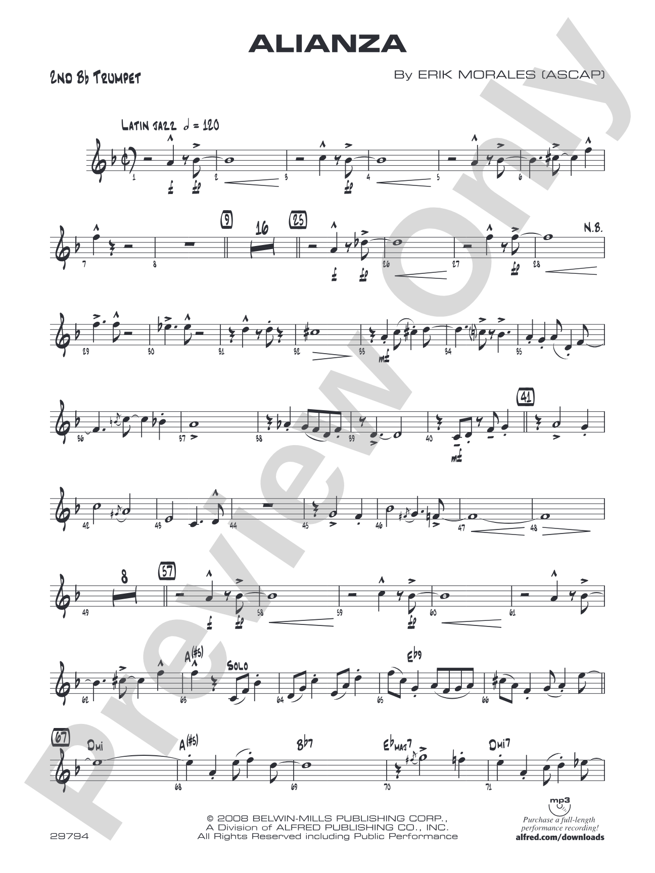 Alianza: 2nd B-flat Trumpet