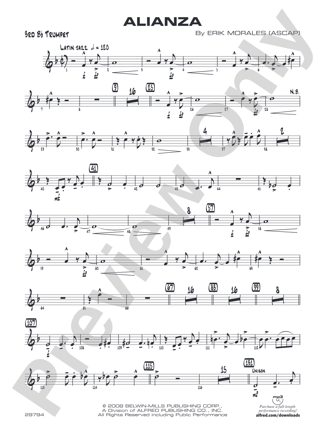 Alianza: 3rd B-flat Trumpet