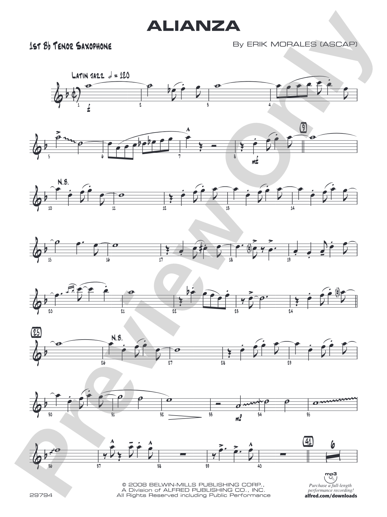 Alianza: B-flat Tenor Saxophone