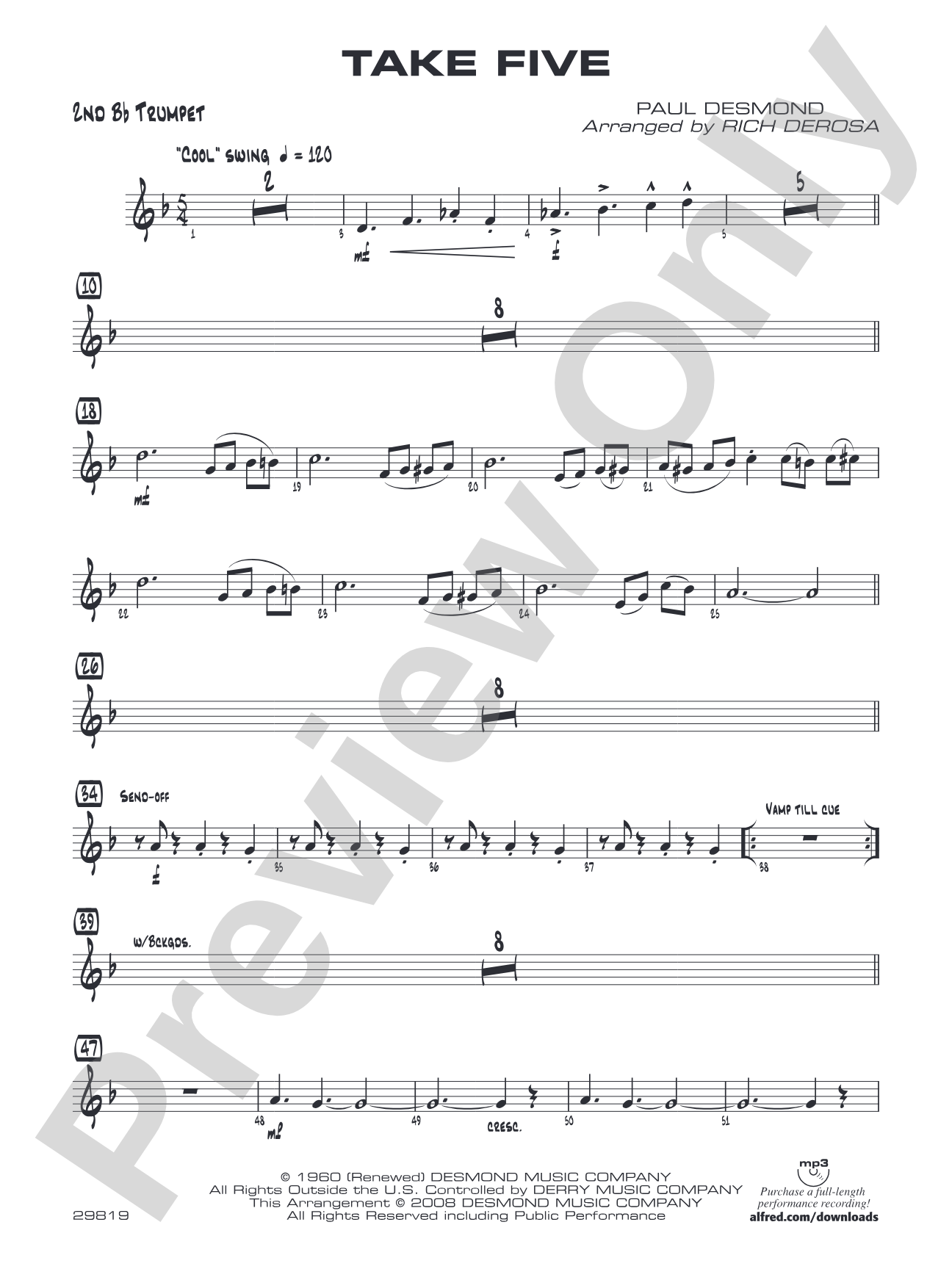 Take Five: 2nd B-flat Trumpet