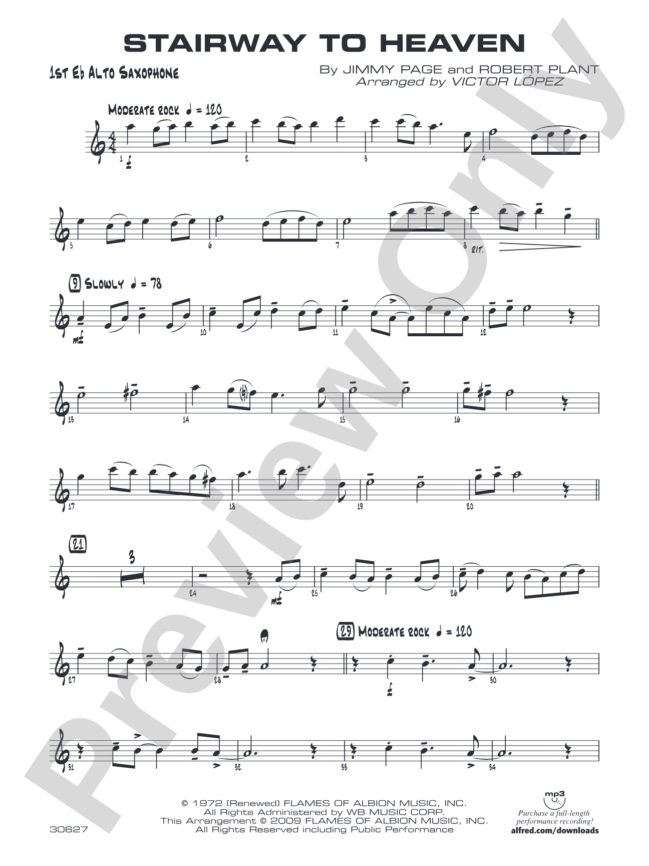 Stairway to Heaven: E-flat Alto Saxophone
