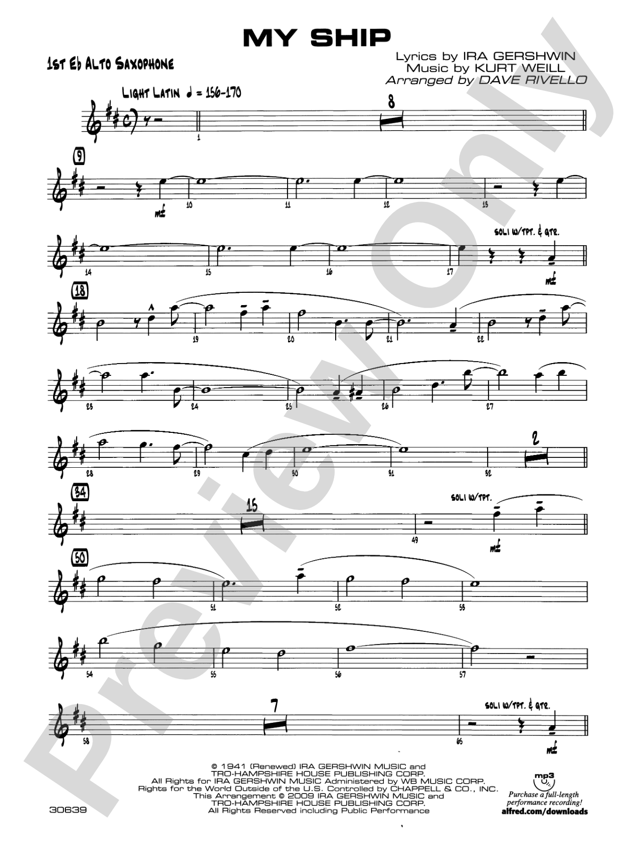 My Ship: E-flat Alto Saxophone