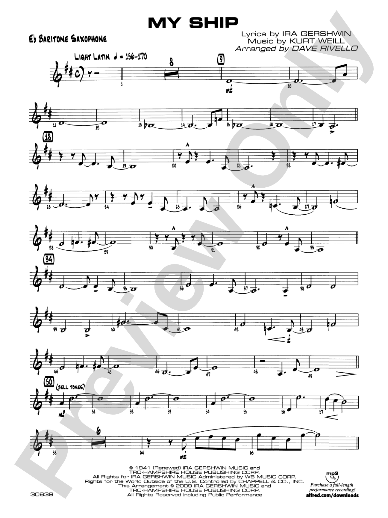 My Ship: E-flat Baritone Saxophone