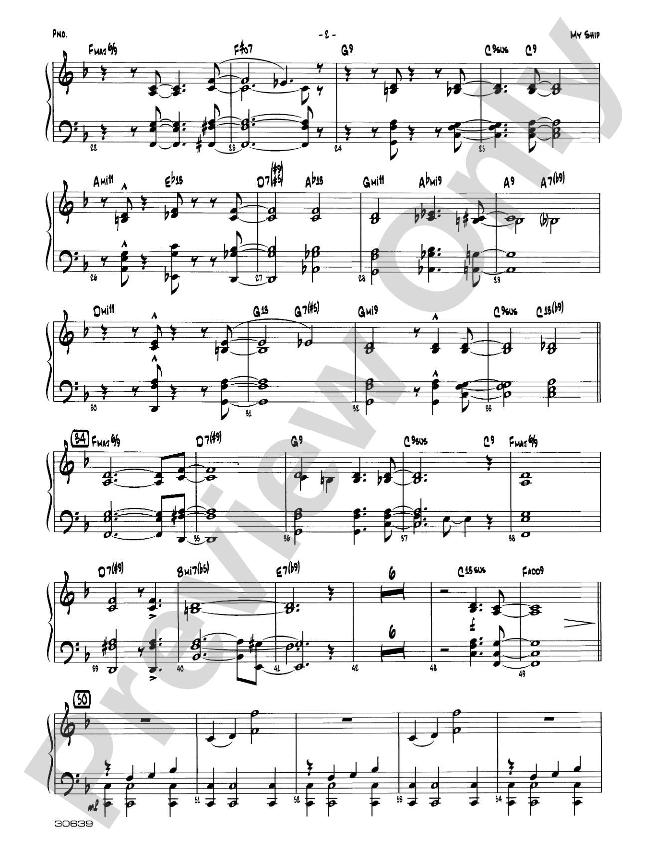 My Ship: Piano Accompaniment