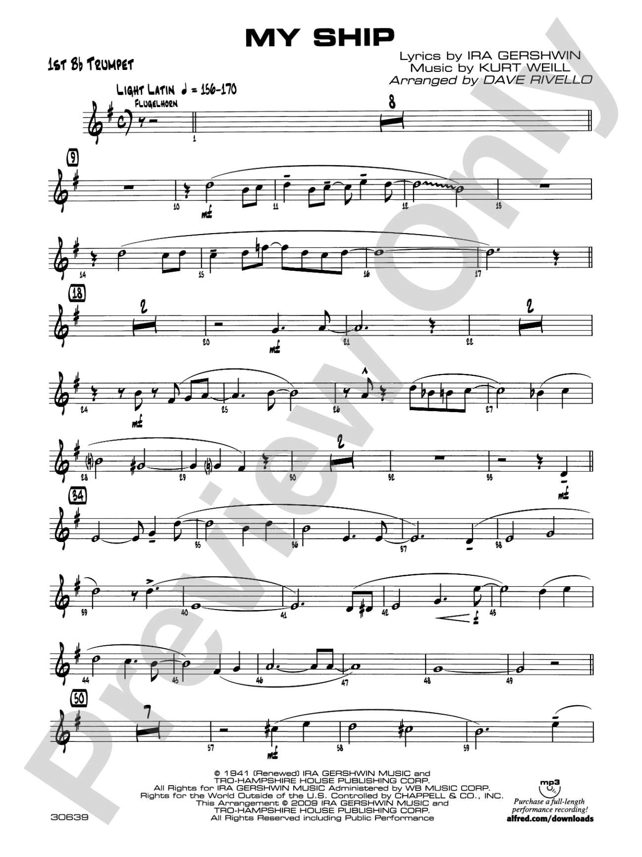My Ship: 1st B-flat Trumpet