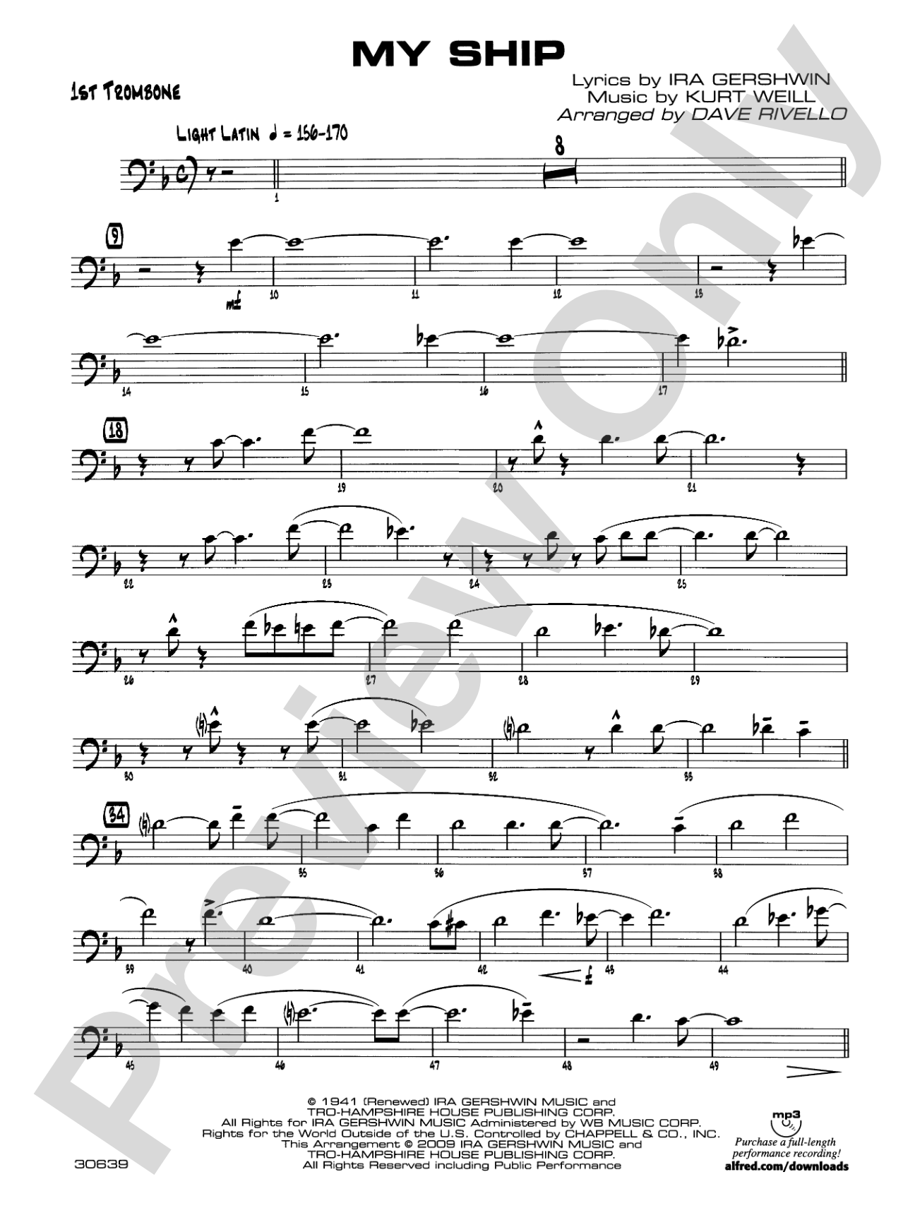 My Ship: 1st Trombone