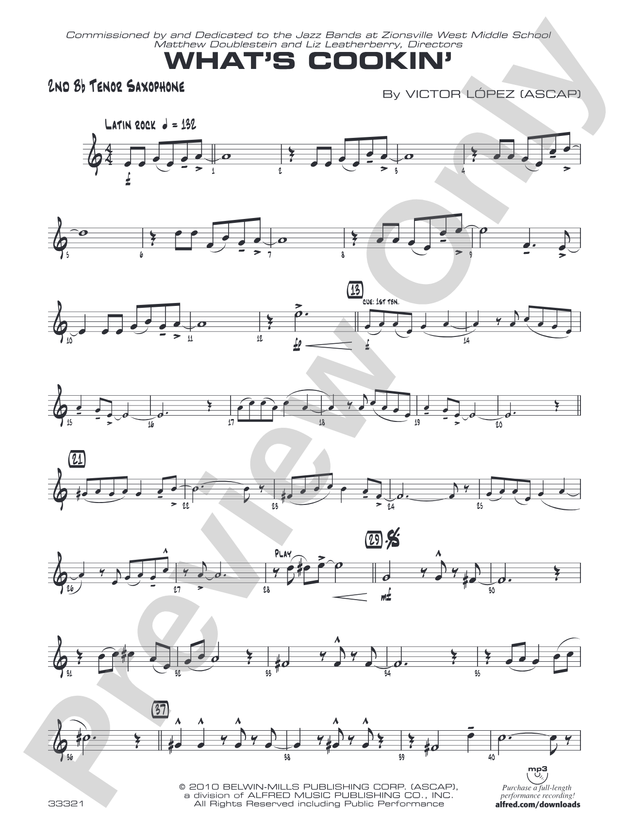 What's Cookin': 2nd B-flat Tenor Saxophone