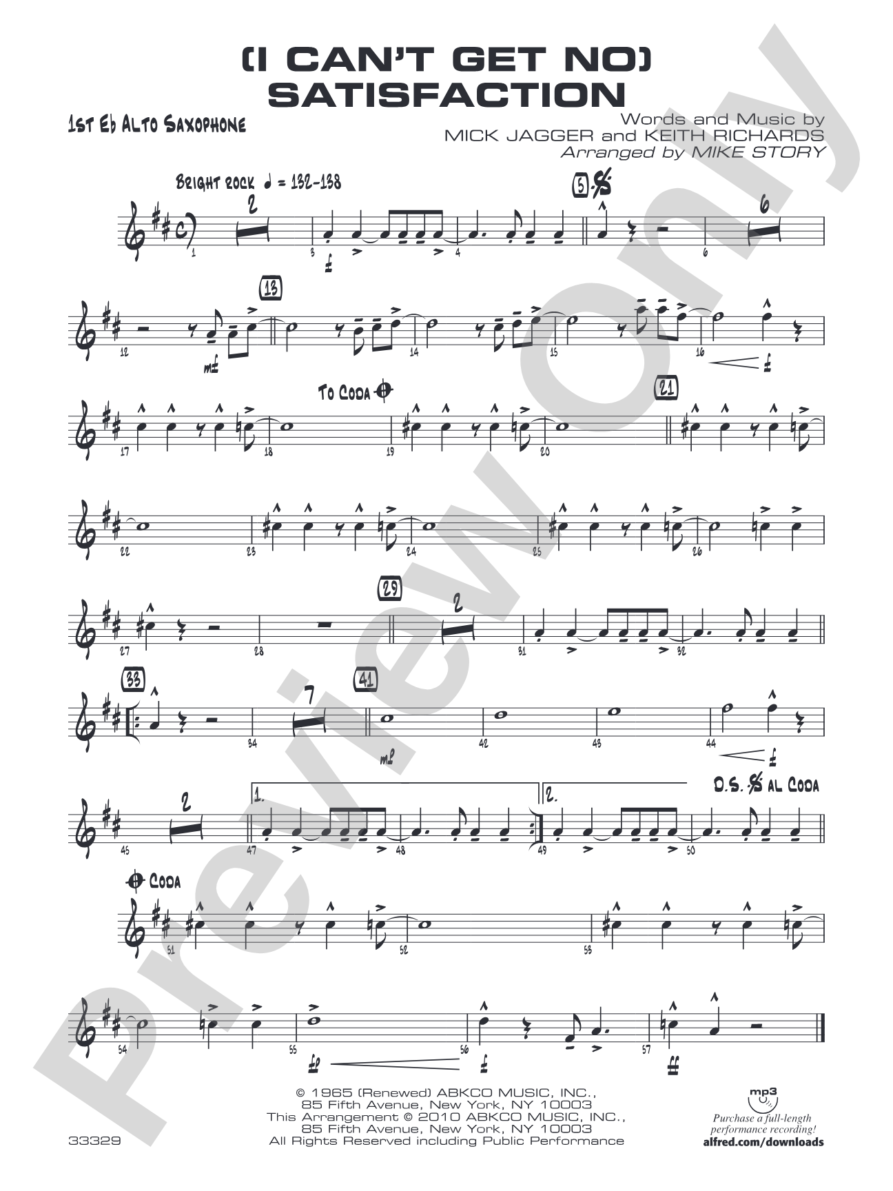 (I Can't Get No) Satisfaction: E-flat Alto Saxophone