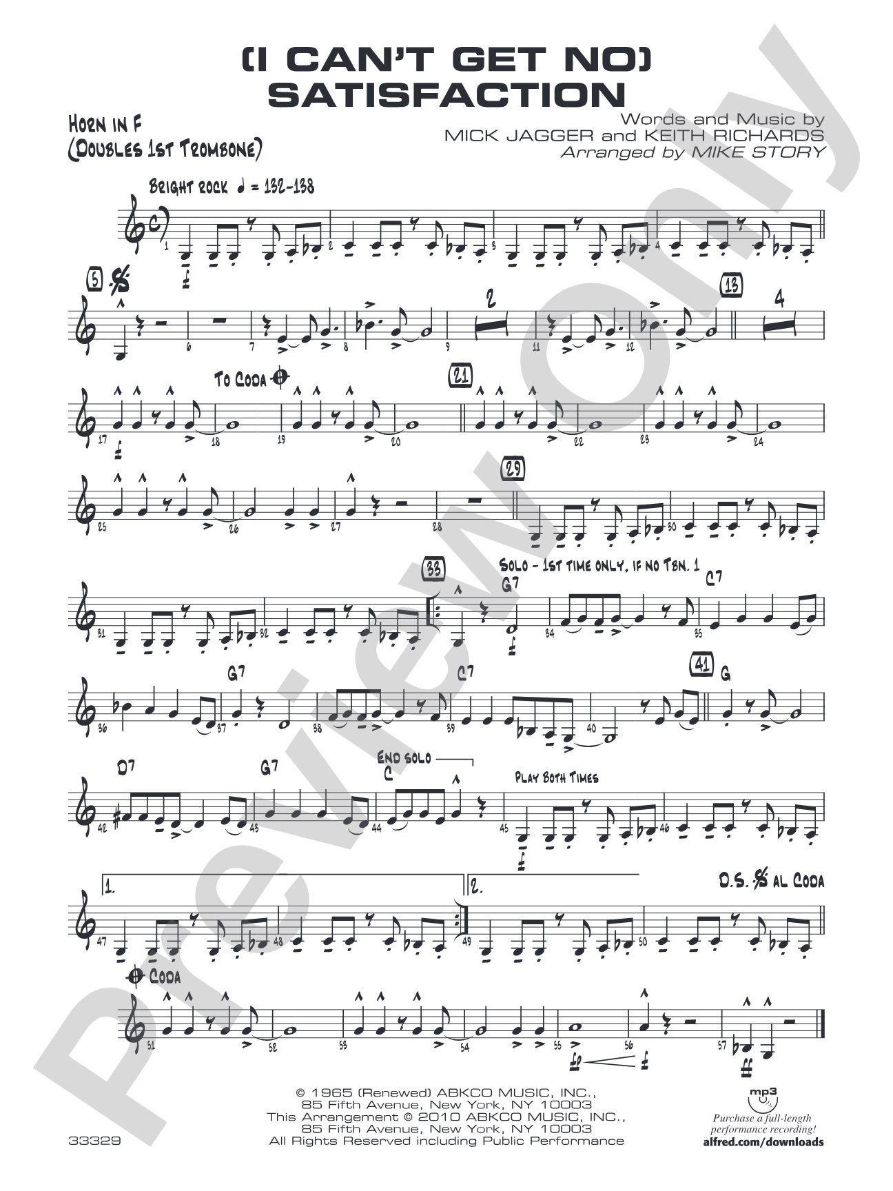 (I Can't Get No) Satisfaction: 1st F Horn