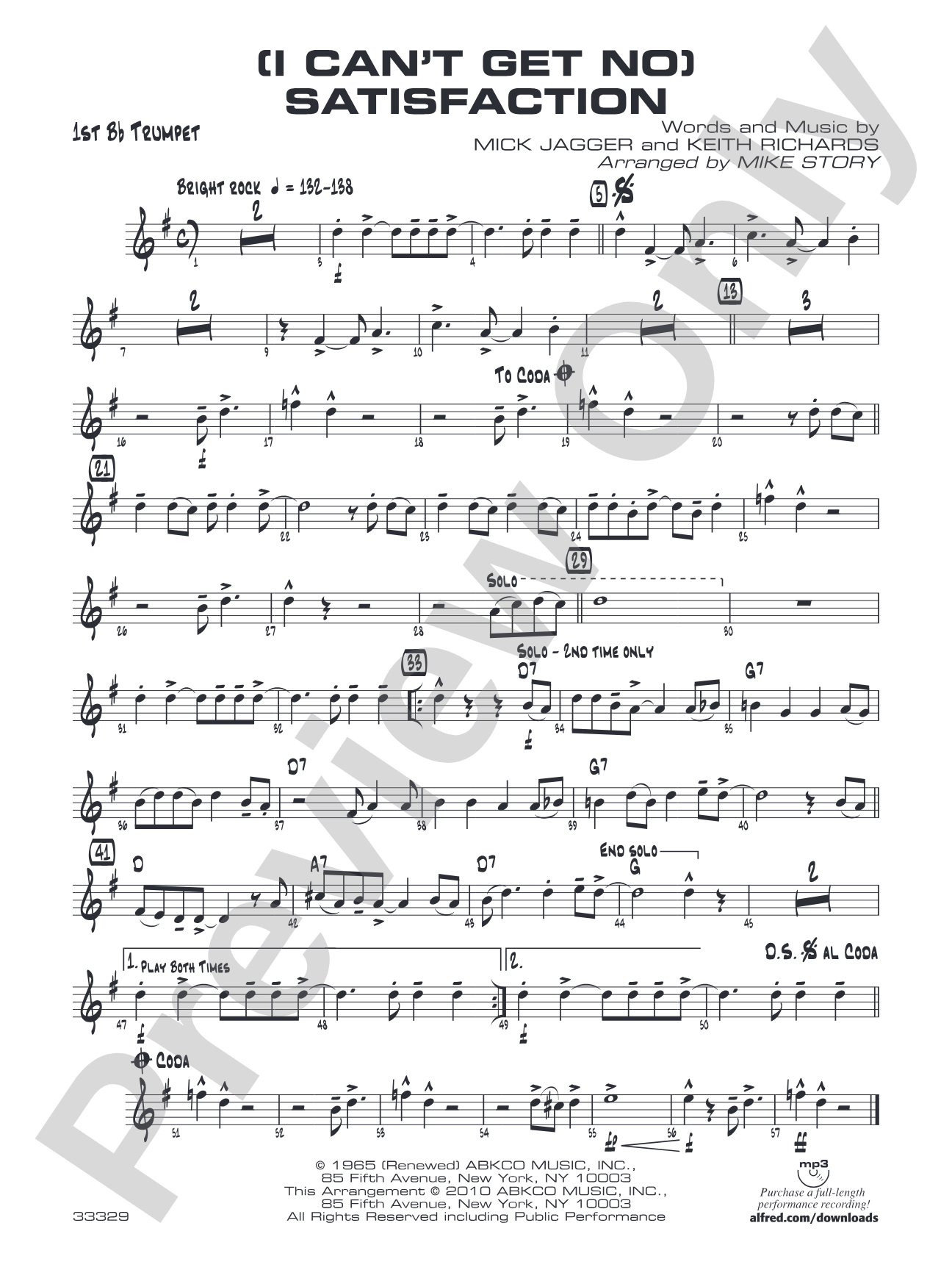 (I Can't Get No) Satisfaction: 1st B-flat Trumpet