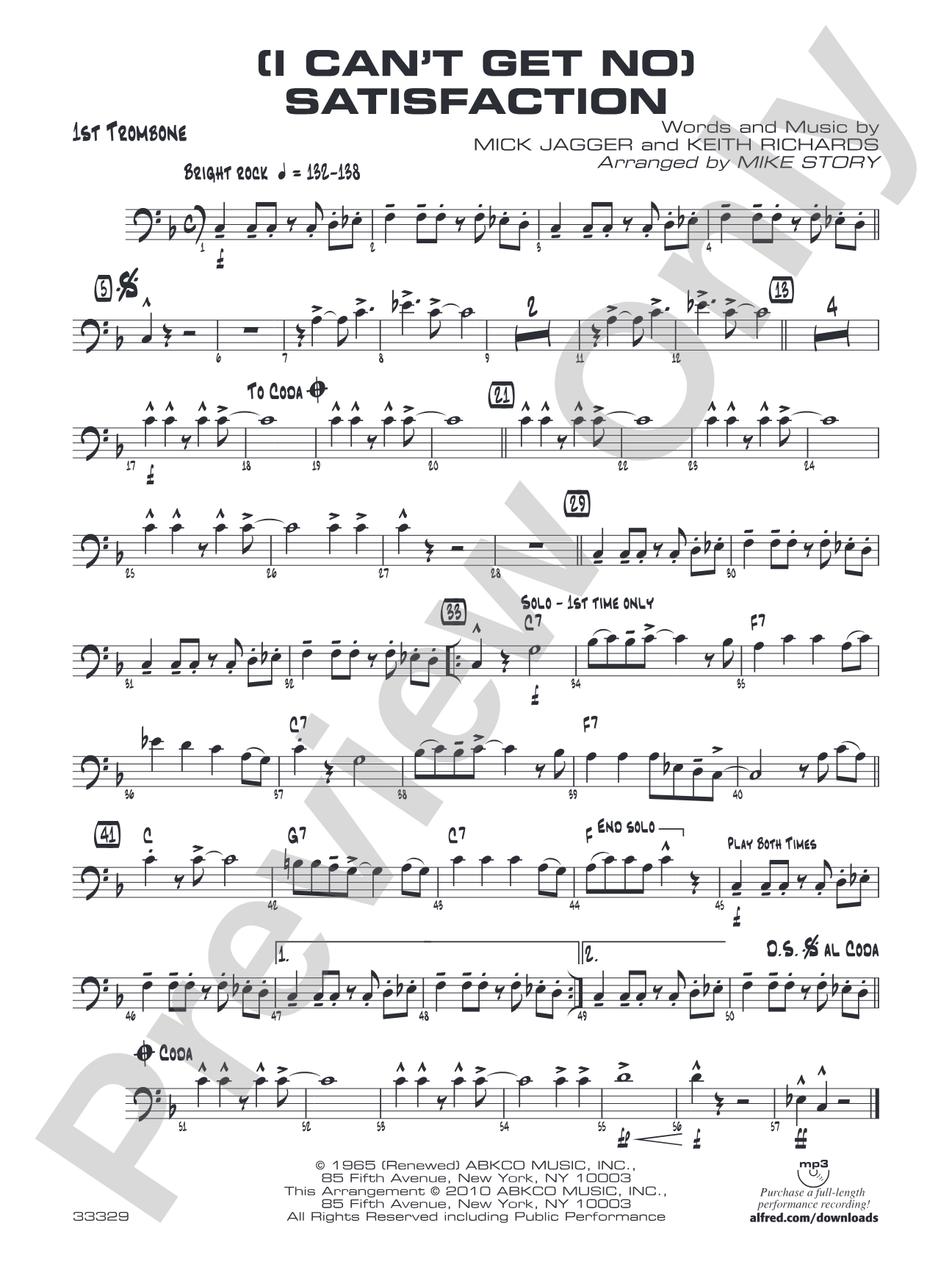 (I Can't Get No) Satisfaction: 1st Trombone