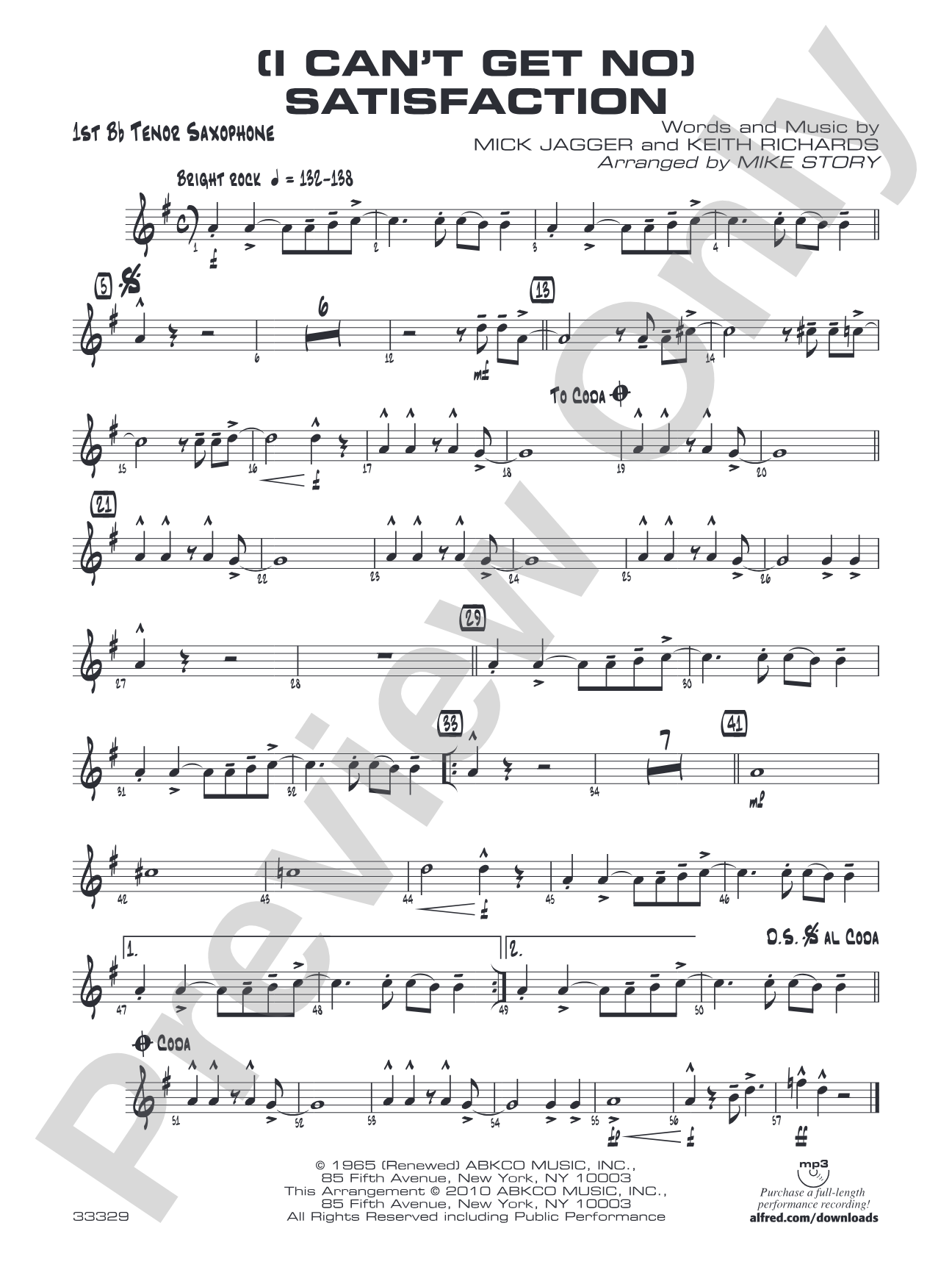 (I Can't Get No) Satisfaction: B-flat Tenor Saxophone