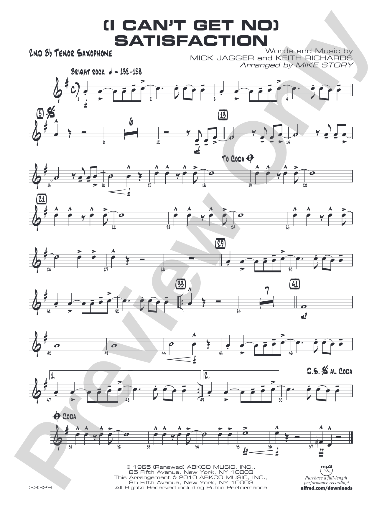 (I Can't Get No) Satisfaction: 2nd B-flat Tenor Saxophone
