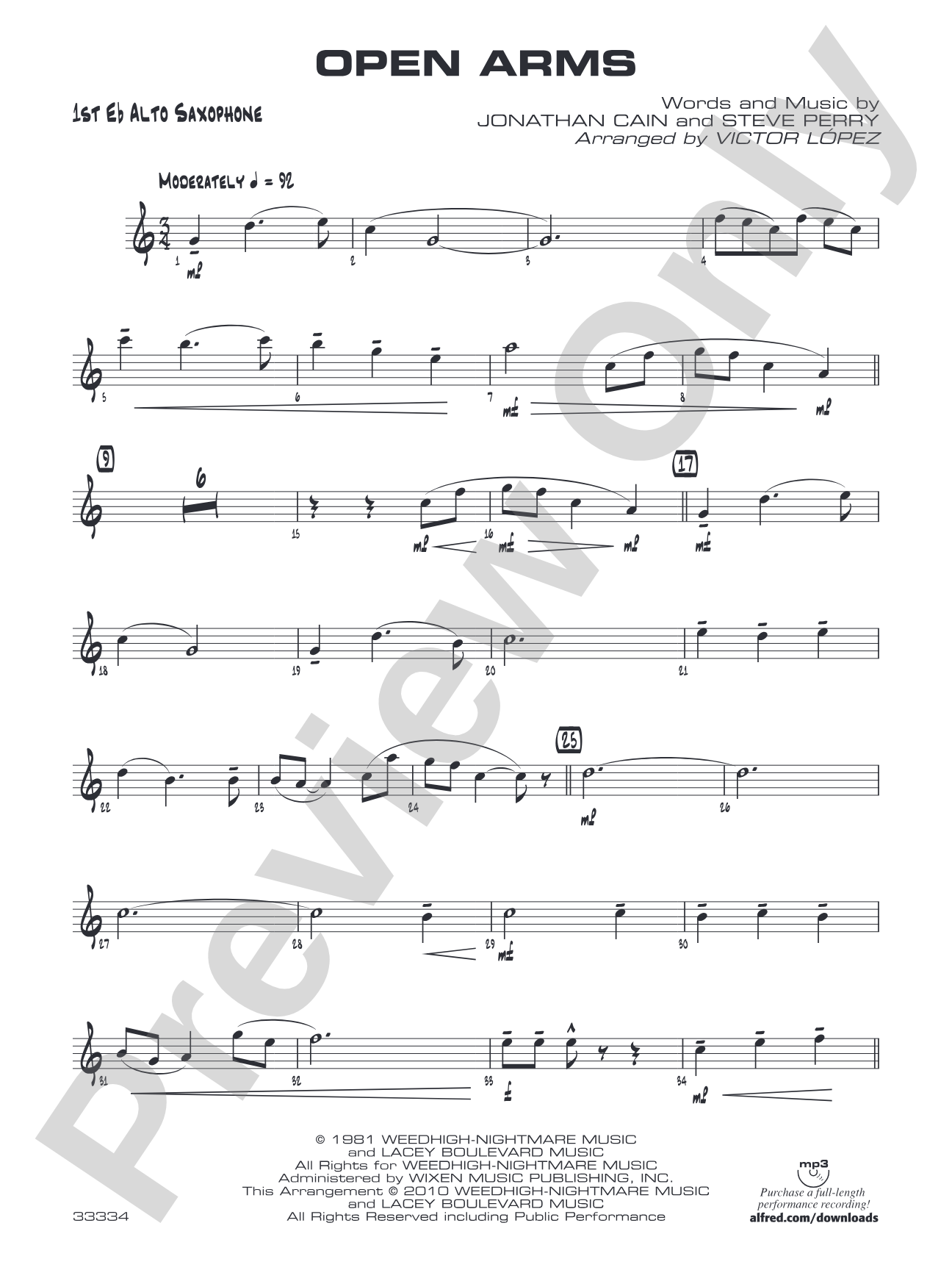 Open Arms: E-flat Alto Saxophone