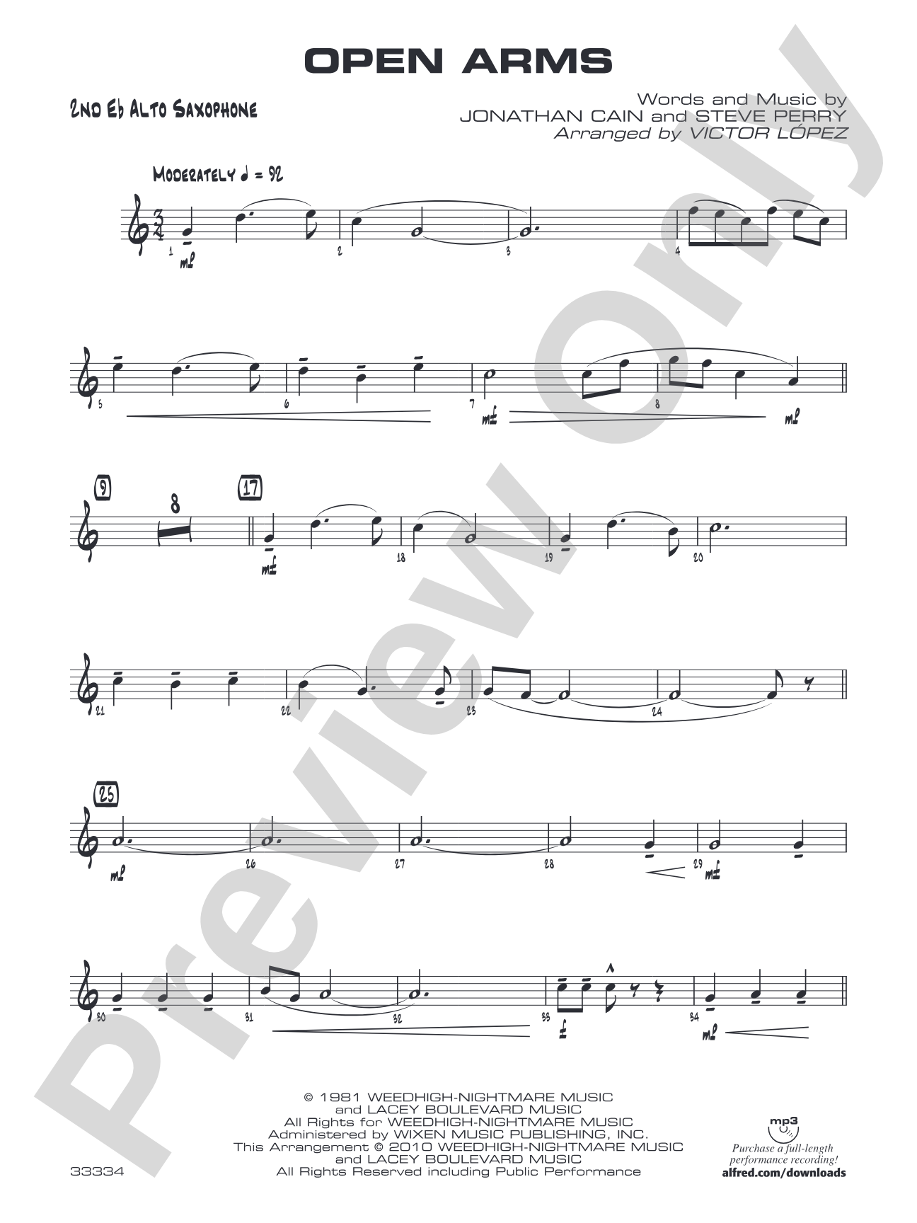 Open Arms: 2nd E-flat Alto Saxophone