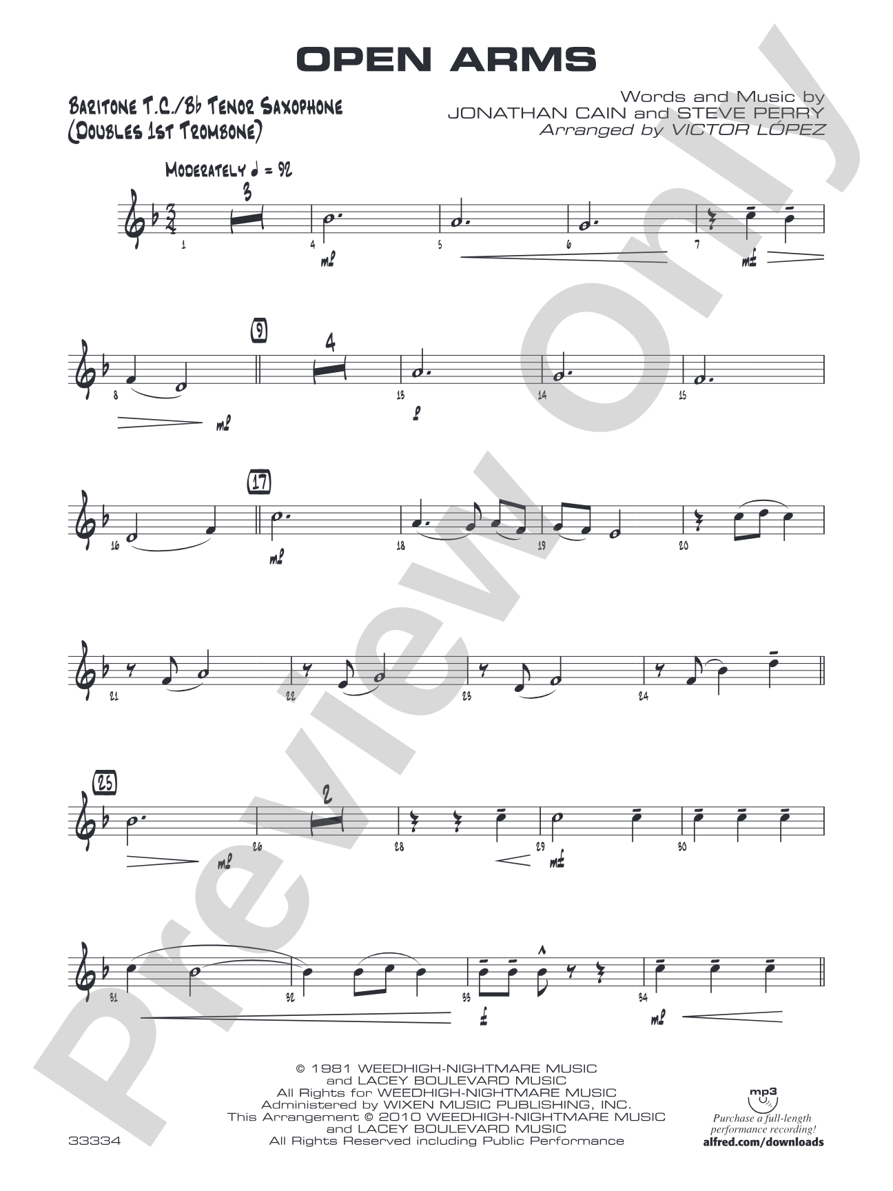 Open Arms: Baritone T.C.