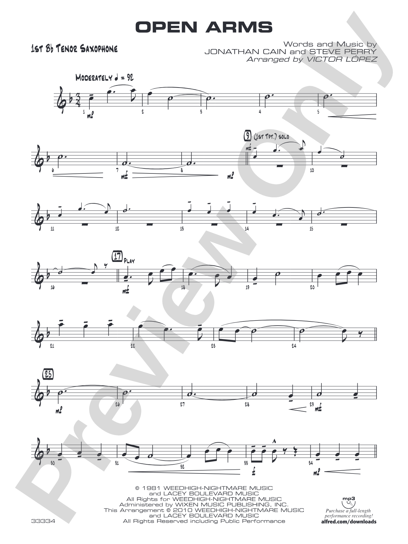 Open Arms: B-flat Tenor Saxophone
