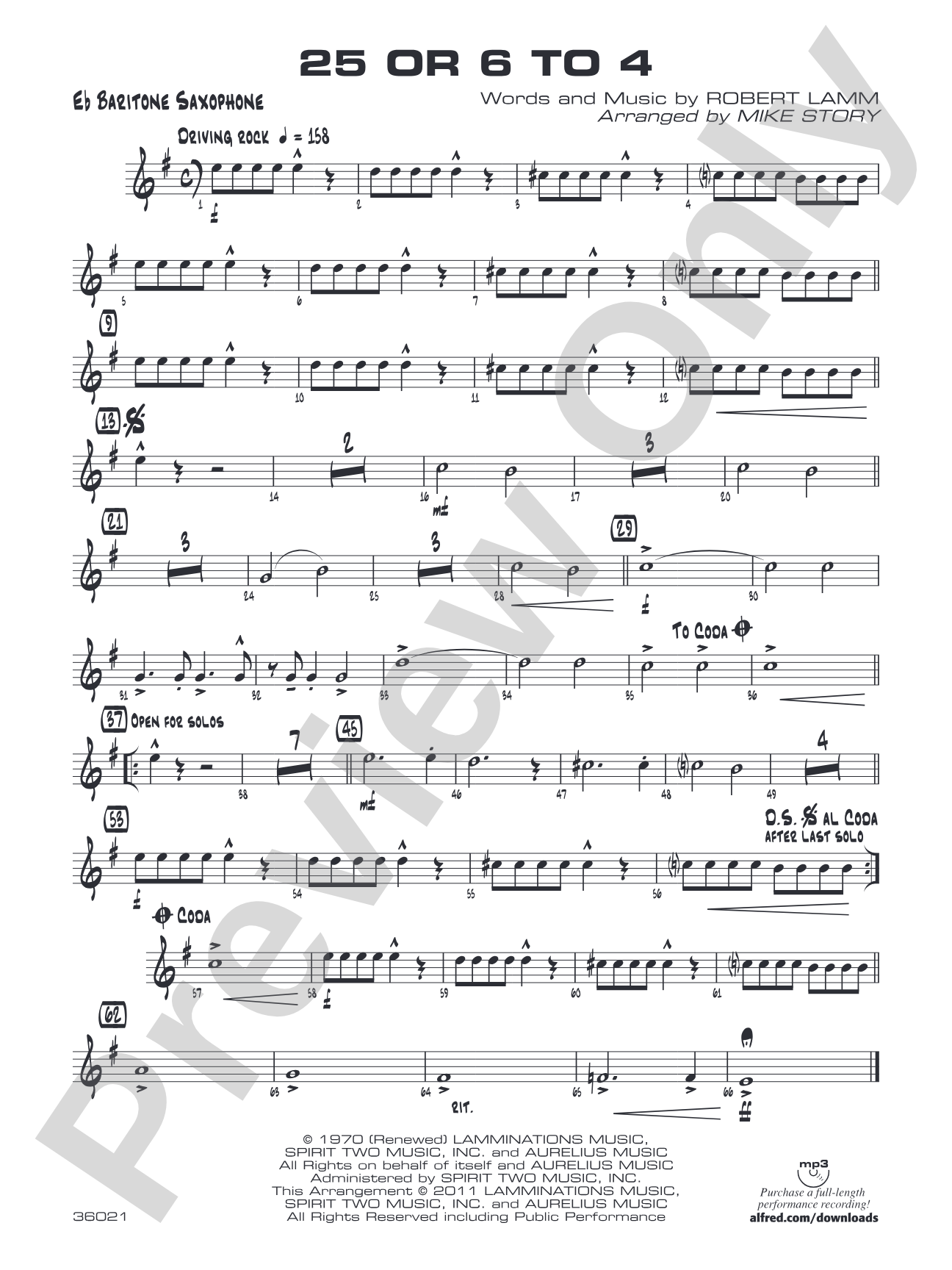 25 or 6 to 4: E-flat Baritone Saxophone