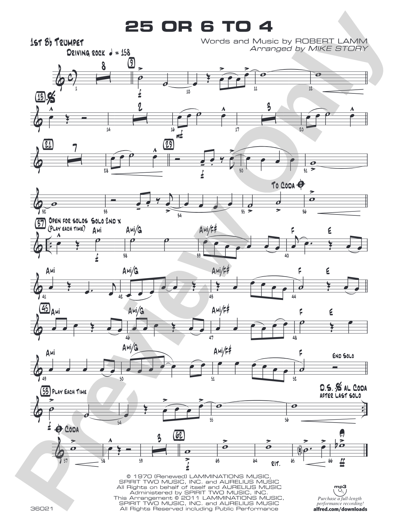 25 or 6 to 4: 1st B-flat Trumpet