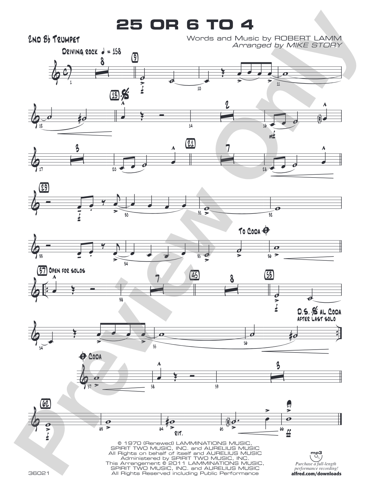 25 or 6 to 4: 2nd B-flat Trumpet