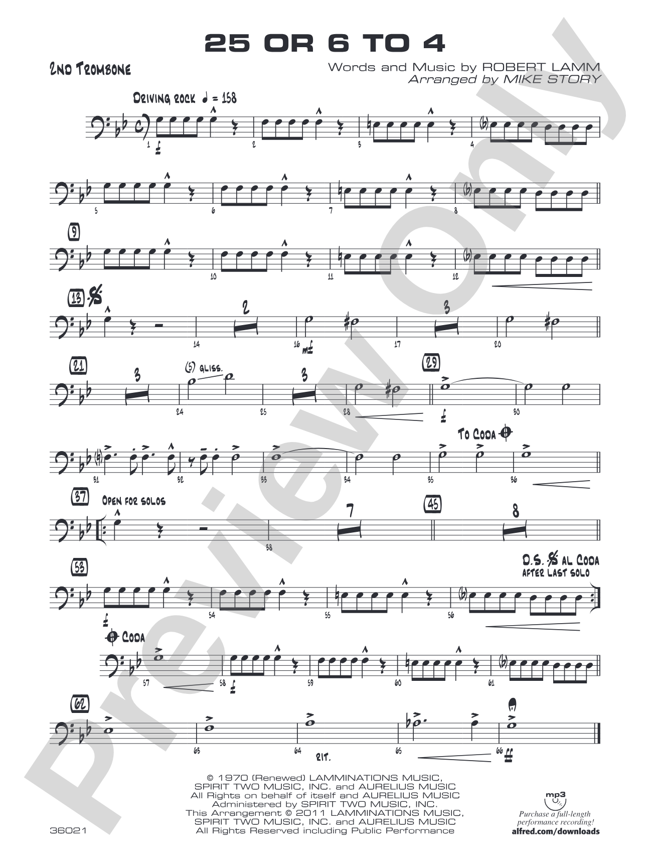 25 or 6 to 4: 2nd Trombone