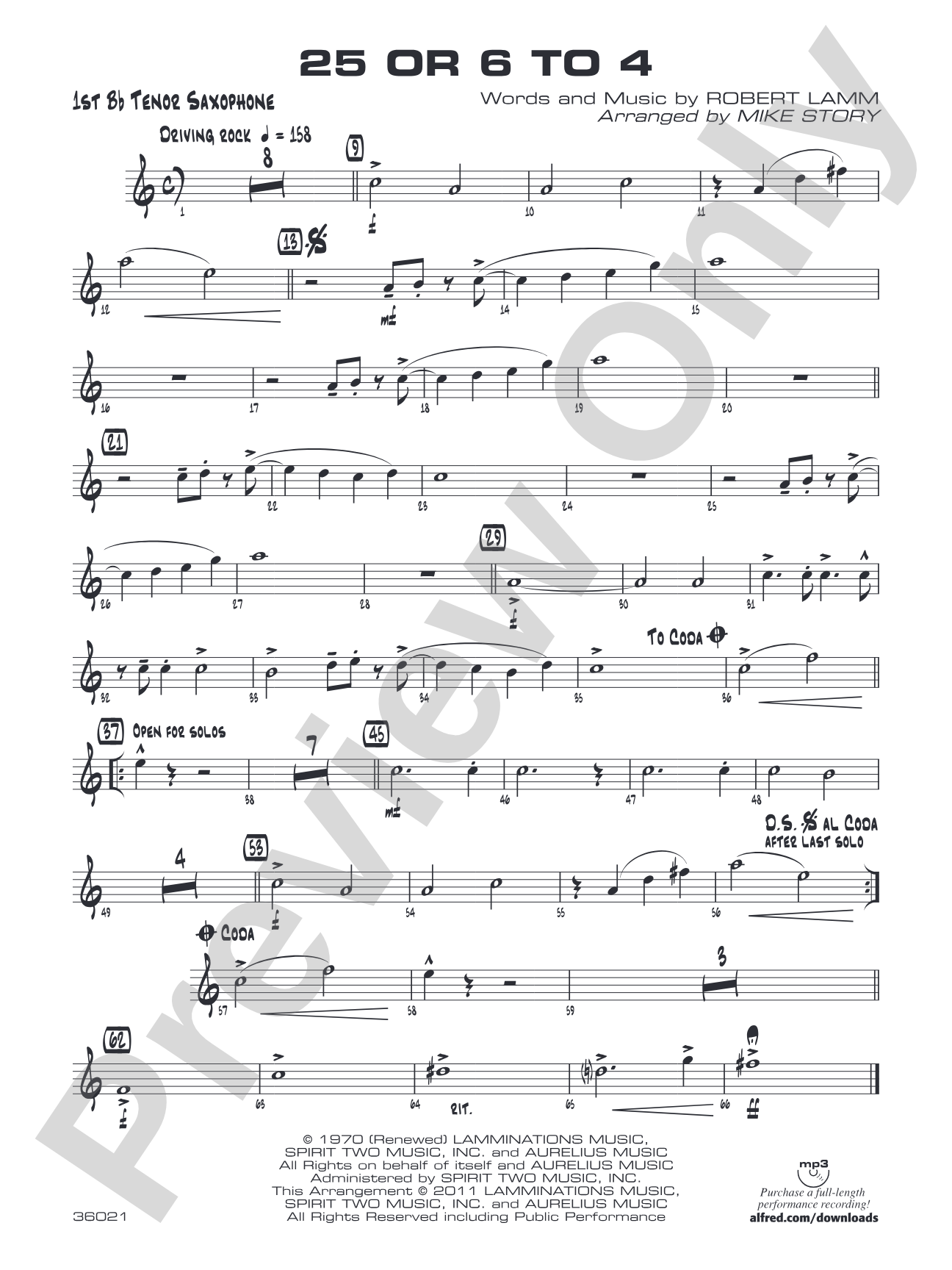 25 or 6 to 4: B-flat Tenor Saxophone