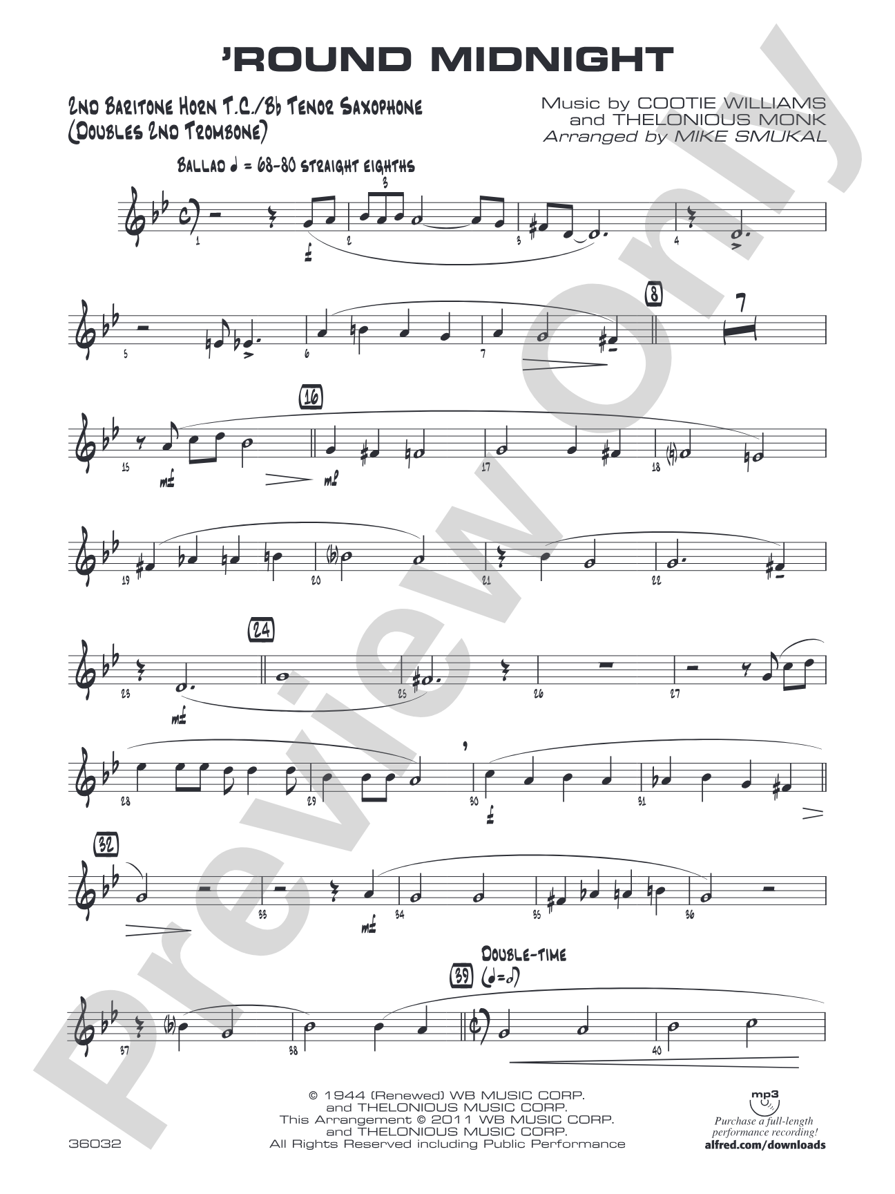 'Round Midnight: 2nd Baritone T.C.