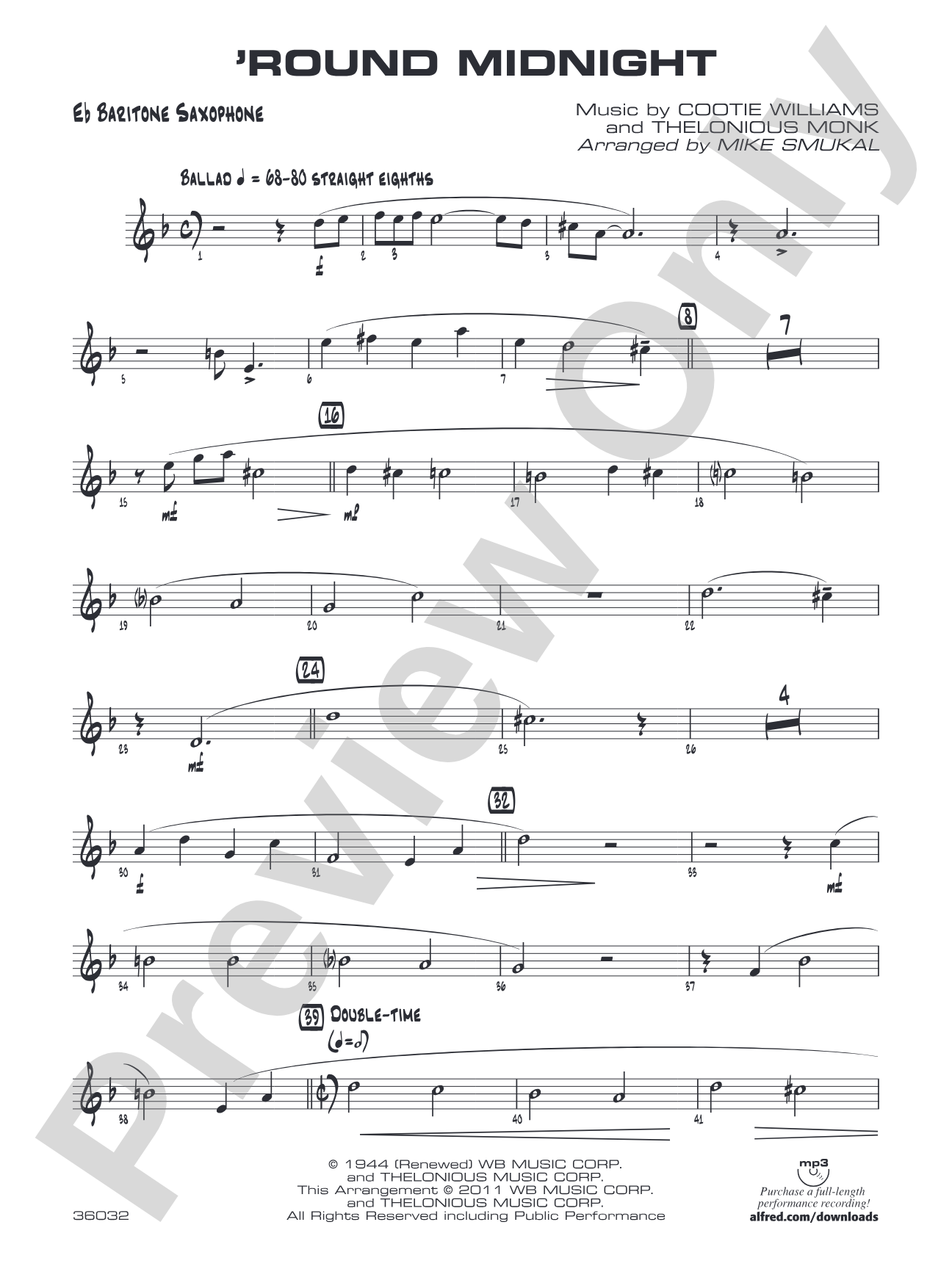 'Round Midnight: E-flat Baritone Saxophone