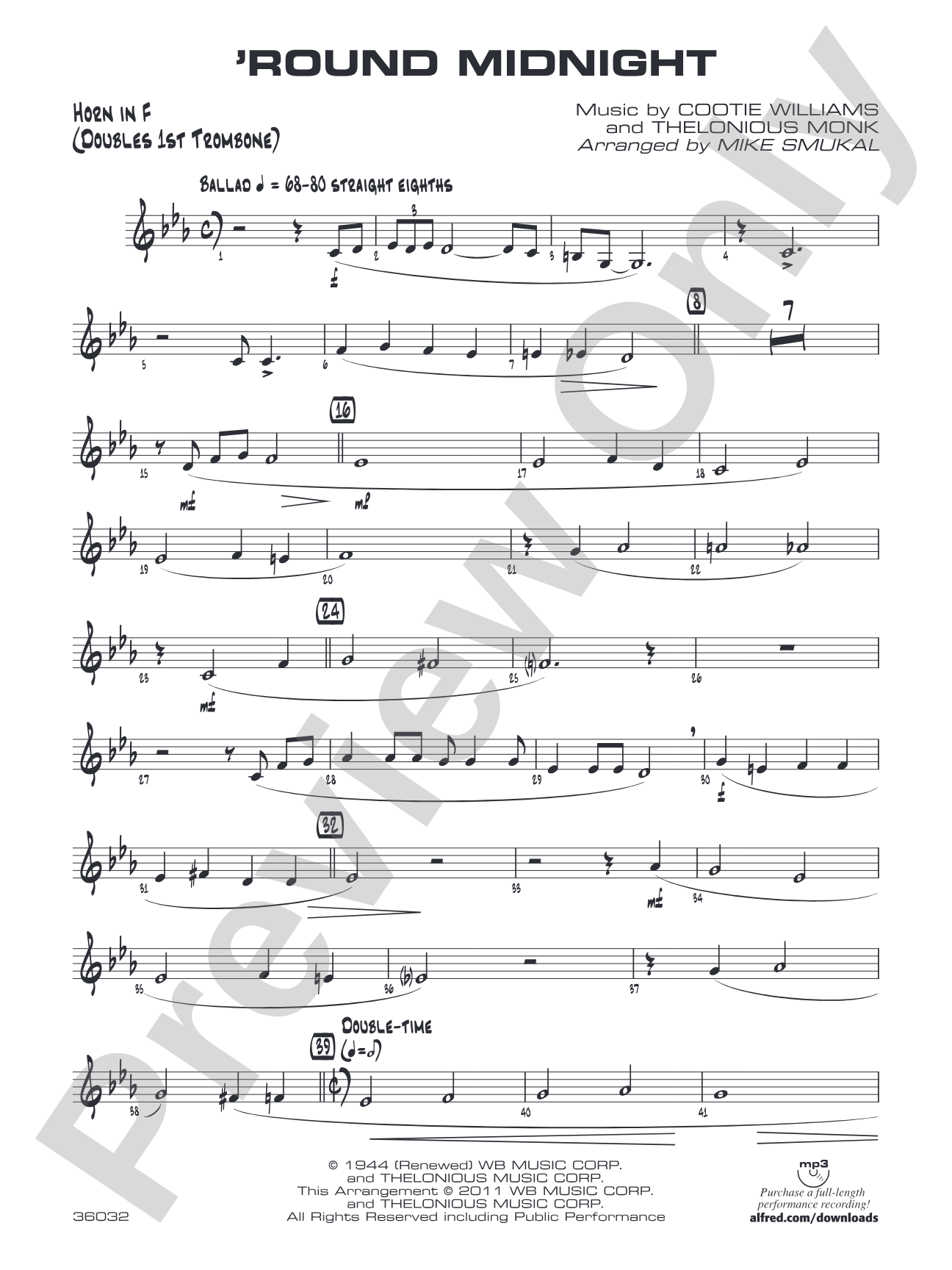 'Round Midnight: 1st F Horn