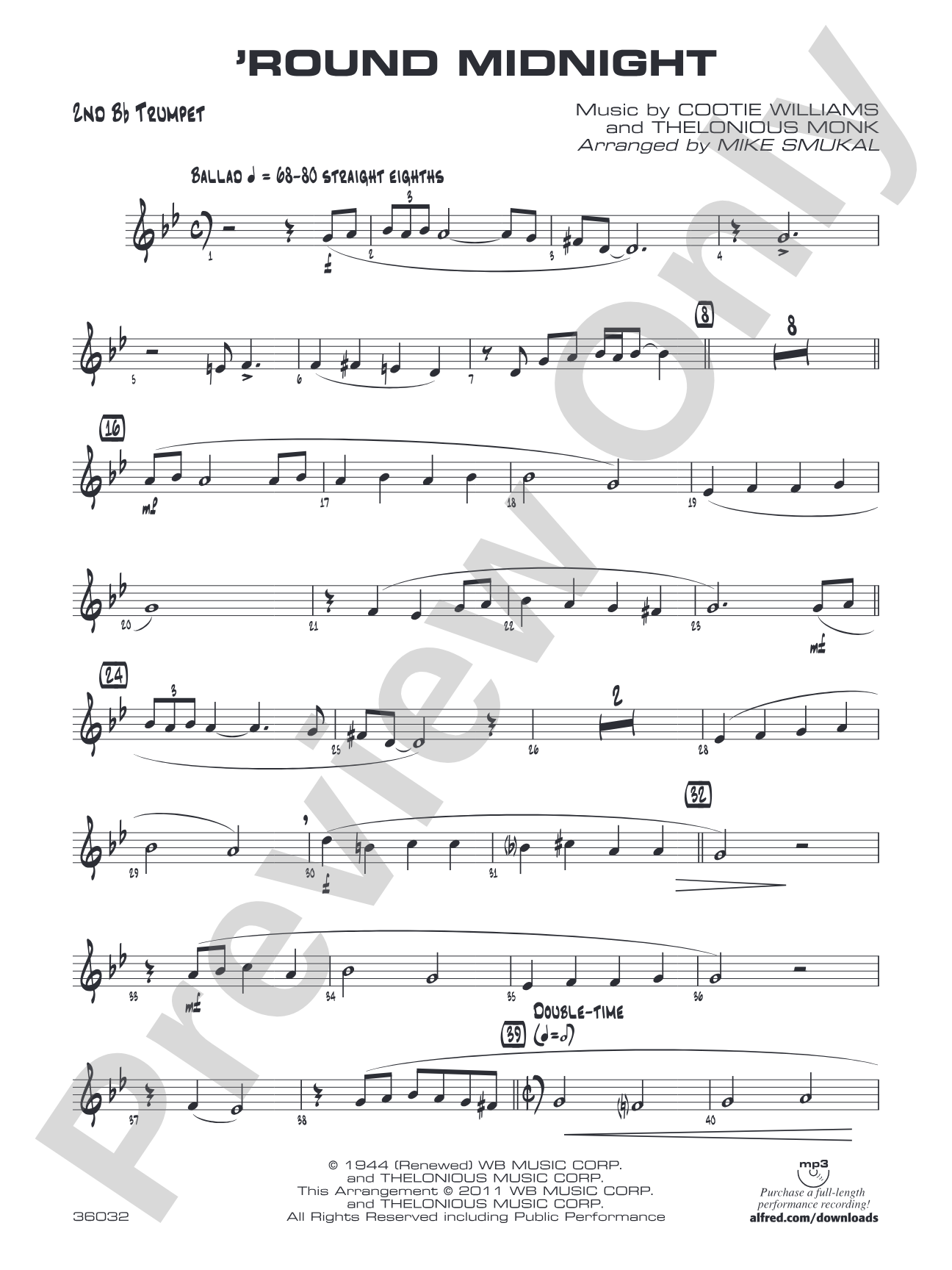 'Round Midnight: 2nd B-flat Trumpet