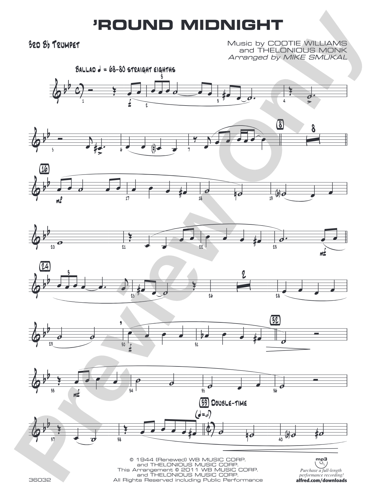 'Round Midnight: 3rd B-flat Trumpet