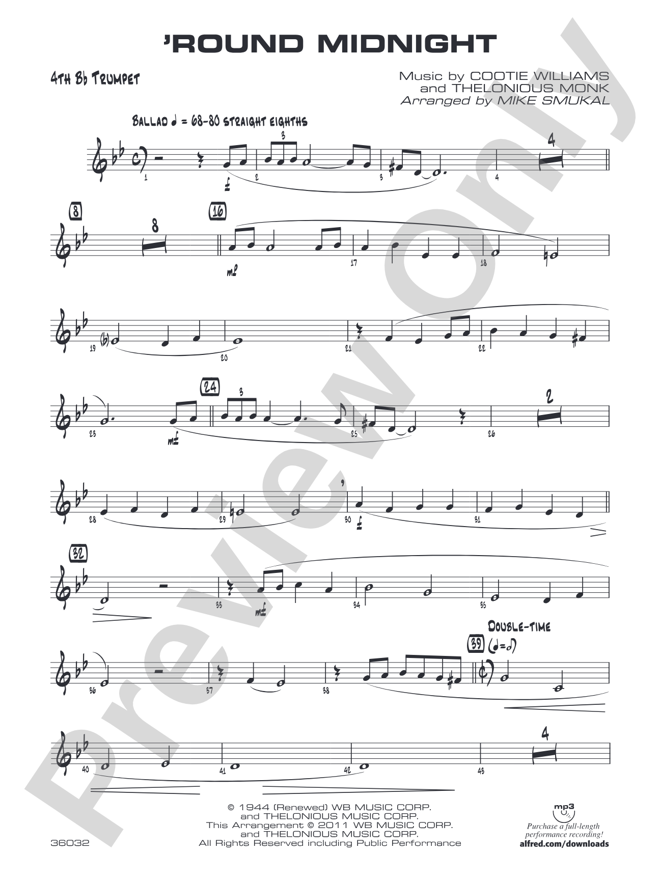 'Round Midnight: 4th B-flat Trumpet