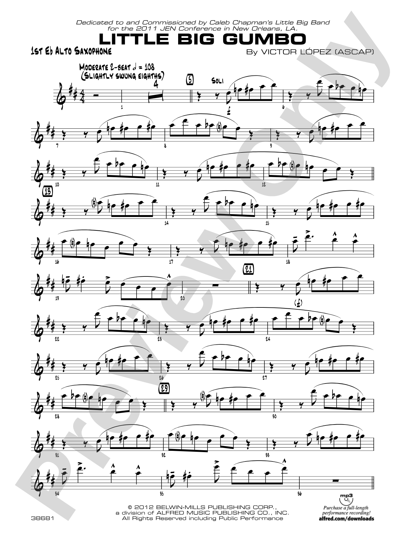 Little Big Gumbo: E-flat Alto Saxophone