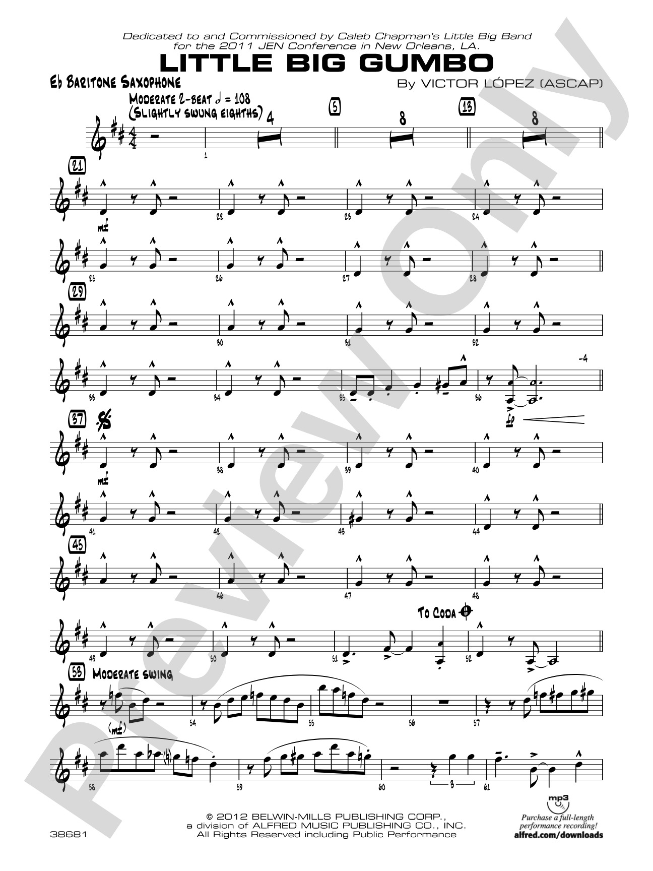 Little Big Gumbo: E-flat Baritone Saxophone