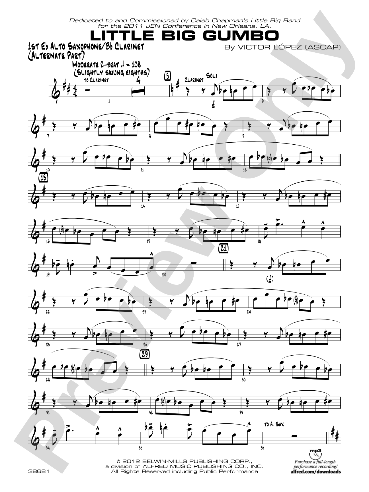 Little Big Gumbo: 1st B-flat Clarinet