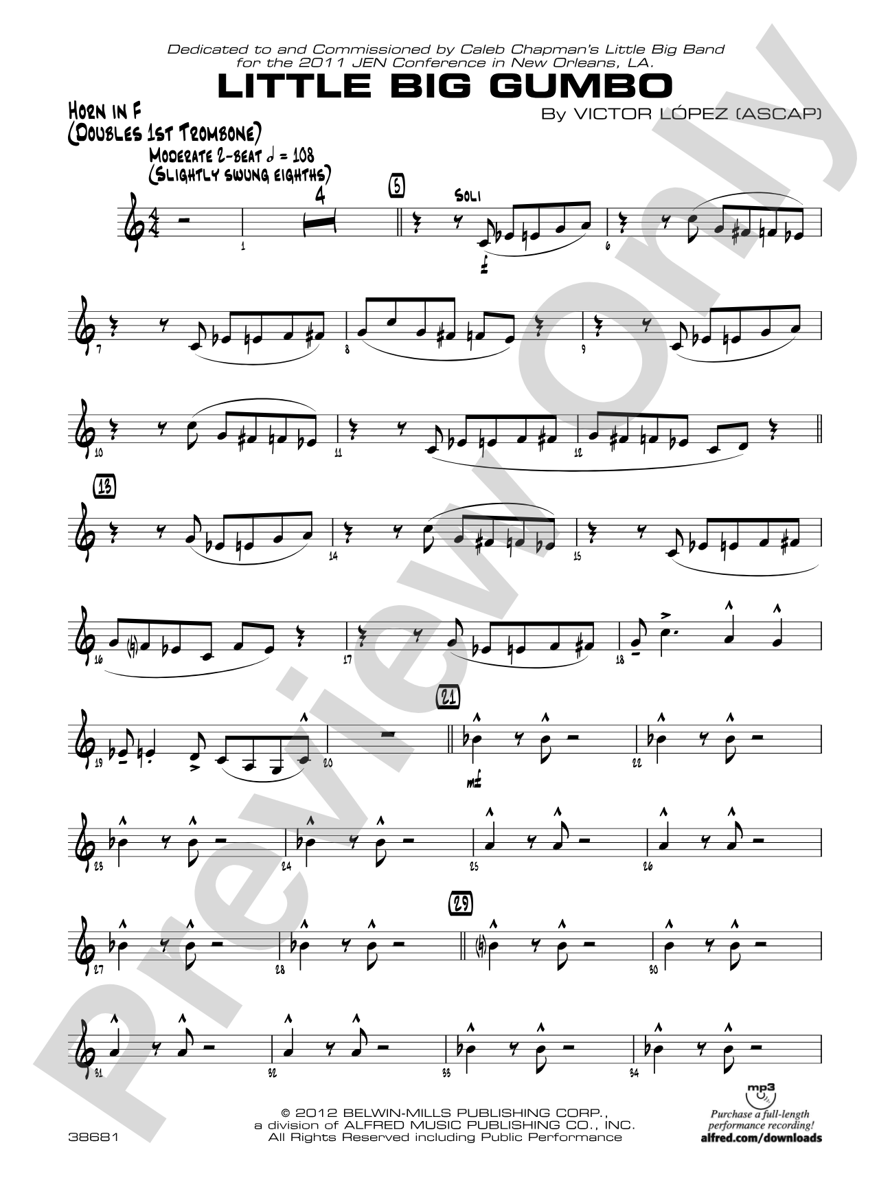 Little Big Gumbo: 1st F Horn