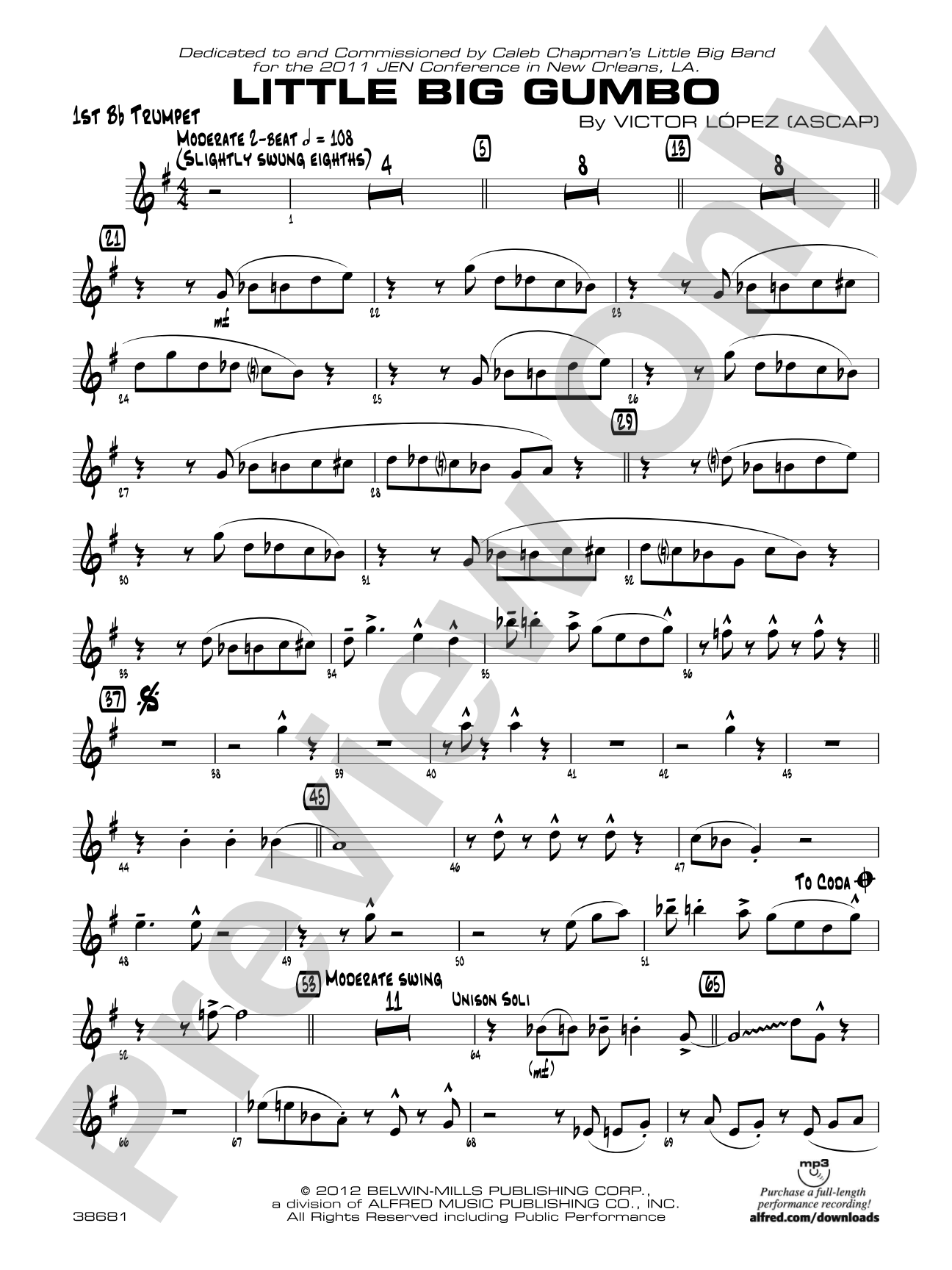 Little Big Gumbo: 1st B-flat Trumpet